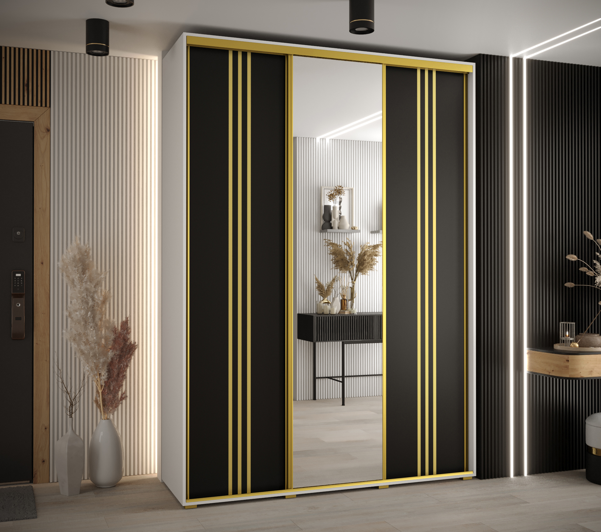 Šatní skříň Davos 7 - hloubka 45 cm Barva korpusu: Dub - Artisan