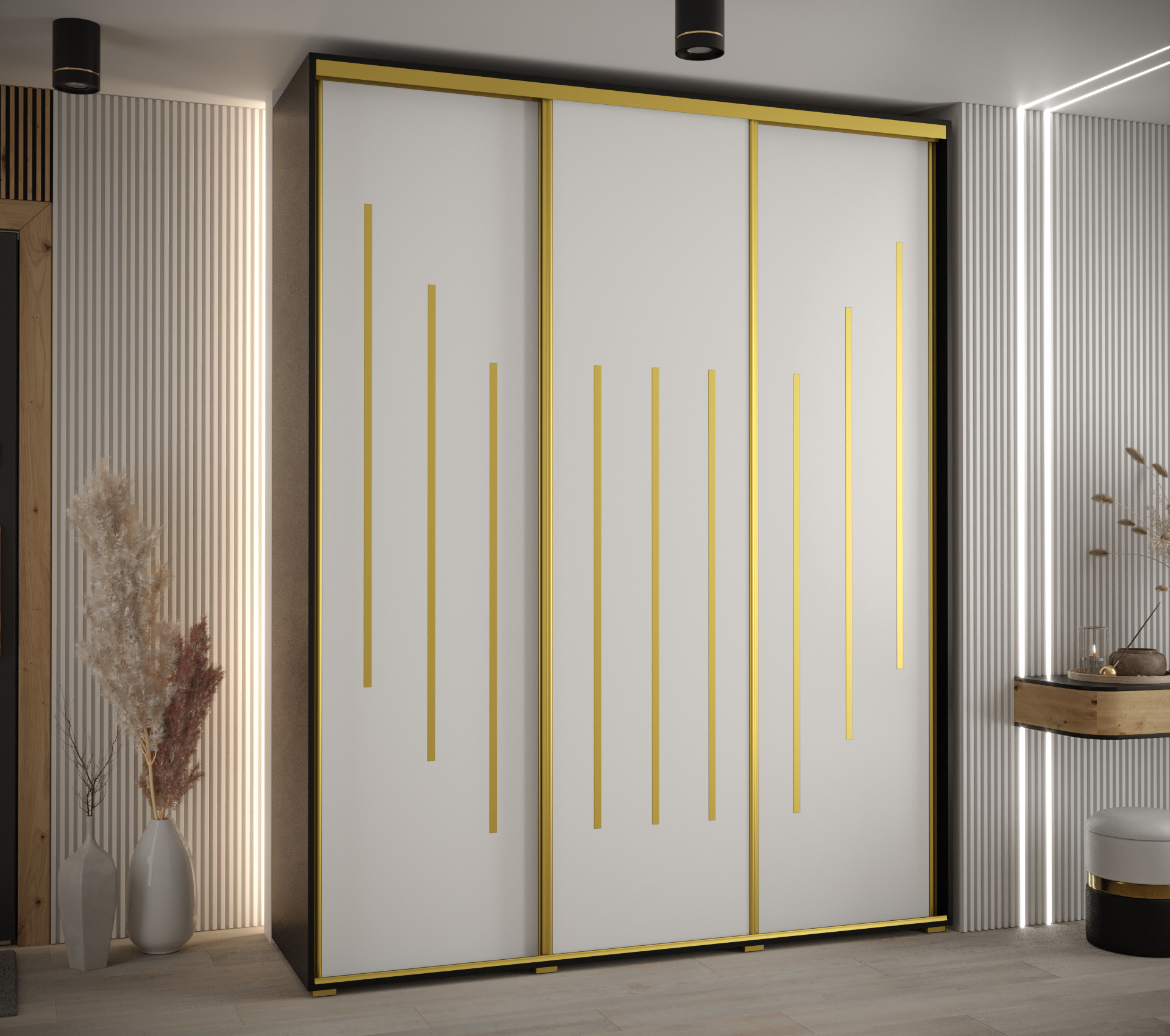 Šatní skříň Davos 8 - hloubka 45 cm Barva korpusu: Bílá