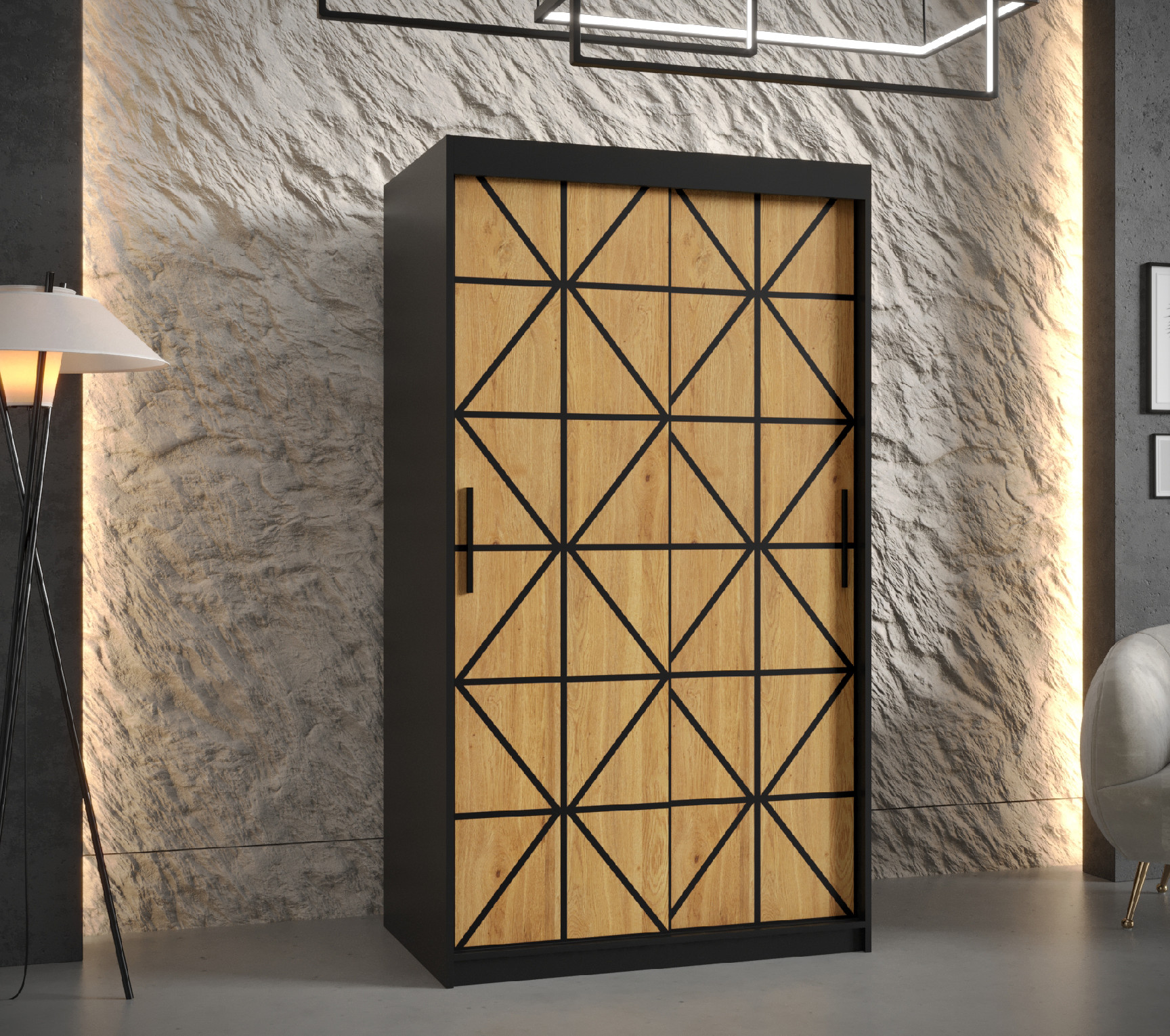 Šatní skříň Abi Osaka 1 Barva korpusu: Černá