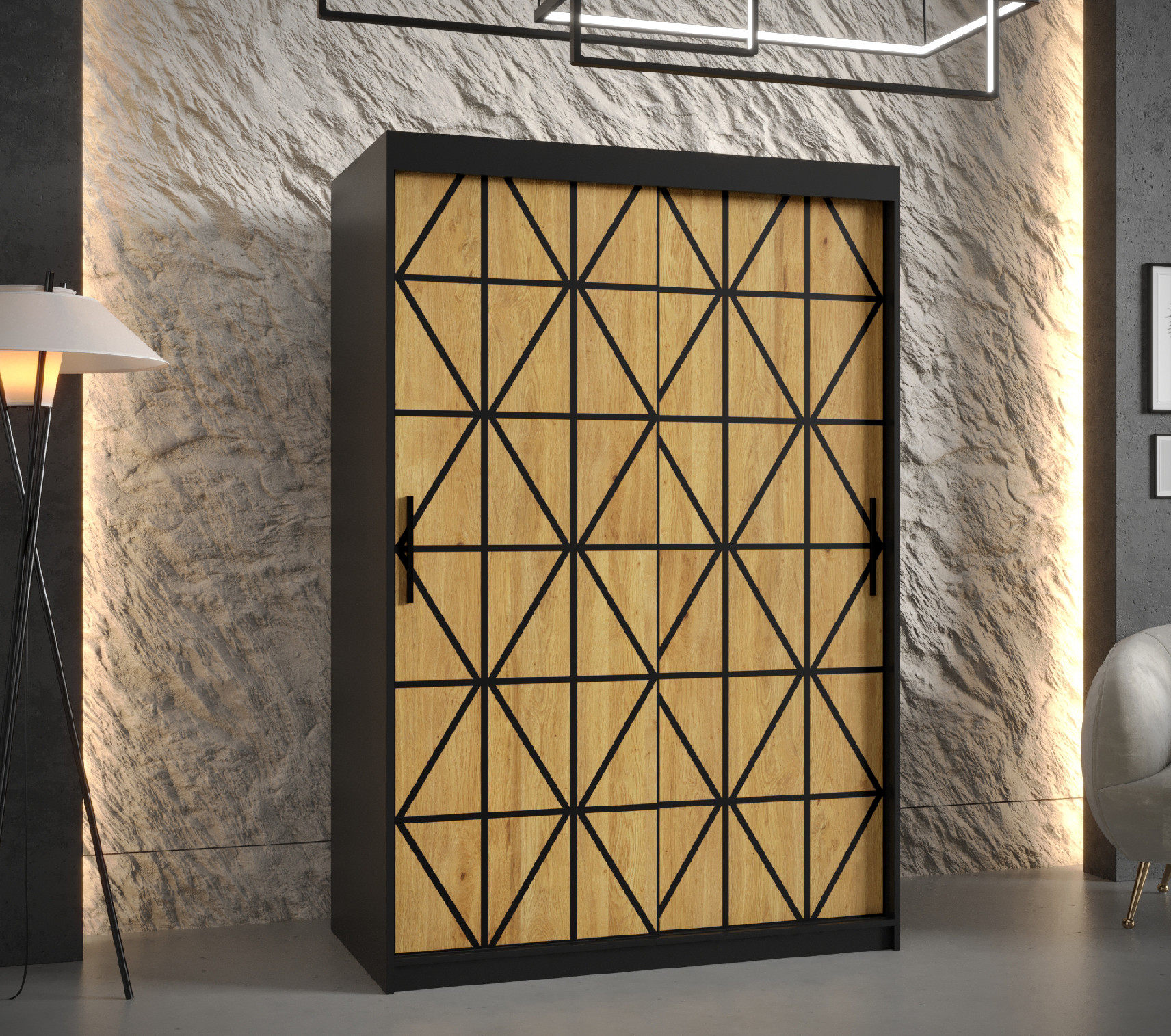 Šatní skříň Abi Osaka 1 Barva korpusu: Černá