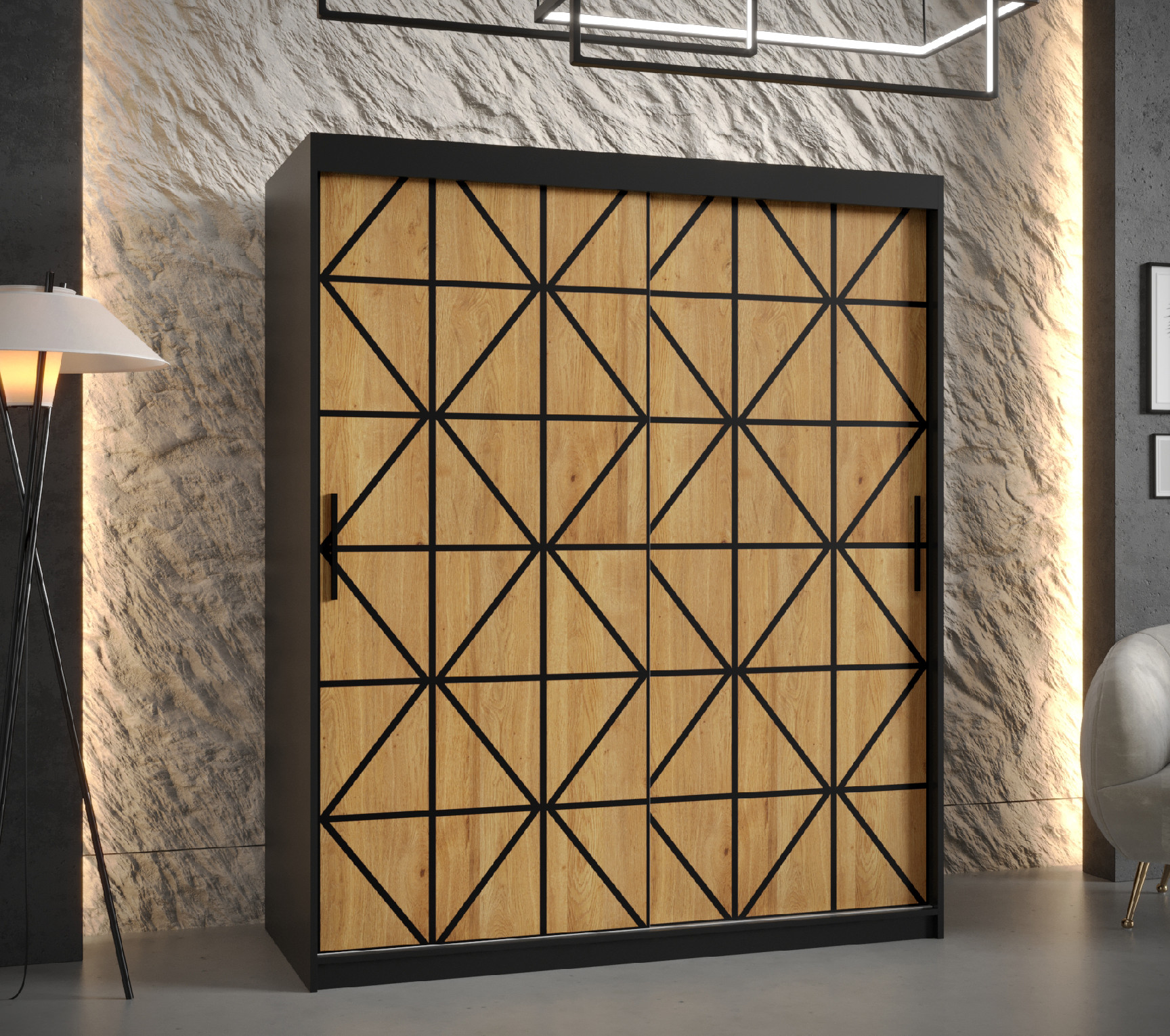 Šatní skříň Abi Osaka 1 Barva korpusu: Černá