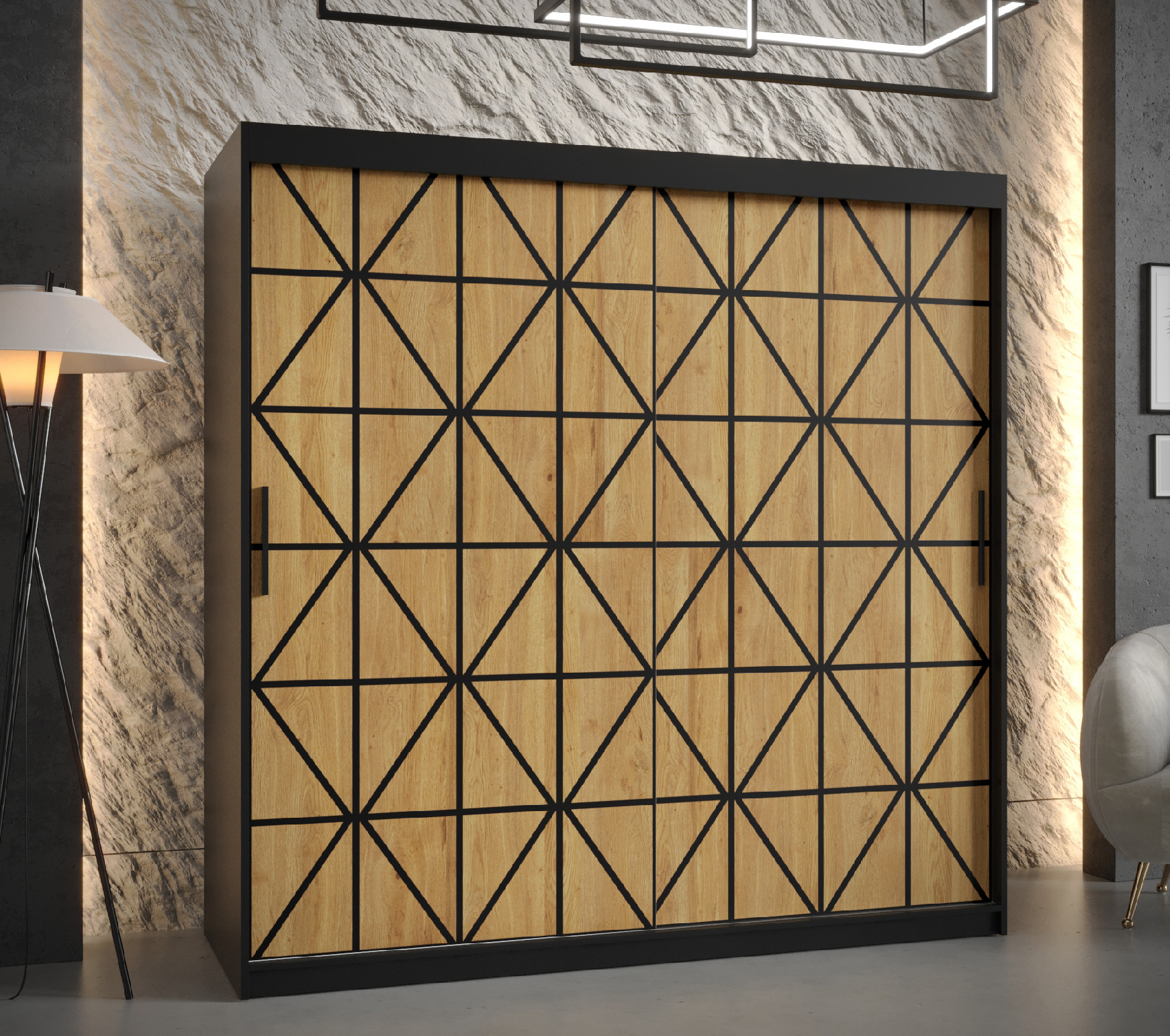 Šatní skříň Abi Osaka 1 Barva korpusu: Černá