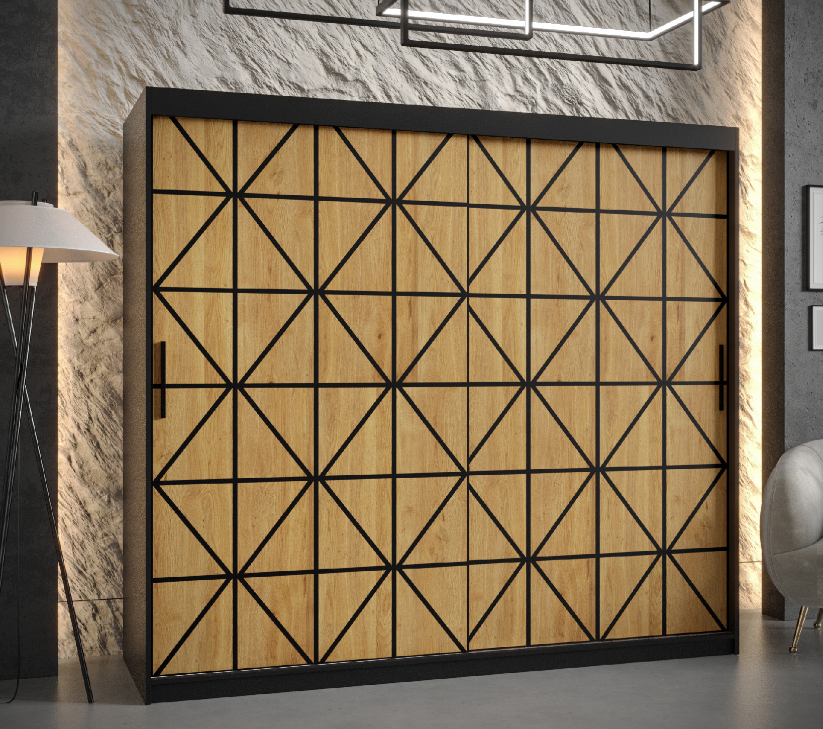 Šatní skříň Abi Osaka 1 Barva korpusu: Černá