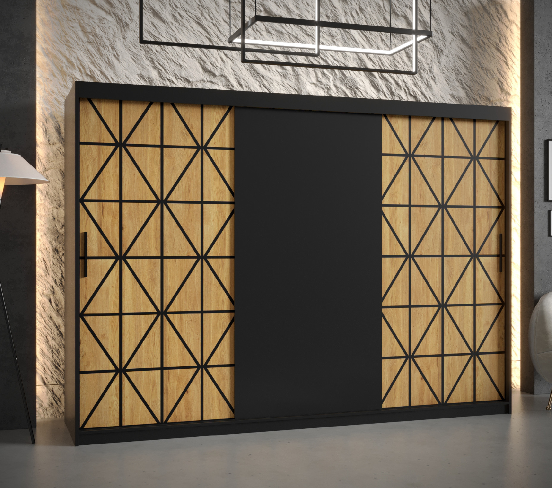 Šatní skříň Abi Osaka Barva korpusu: Černá