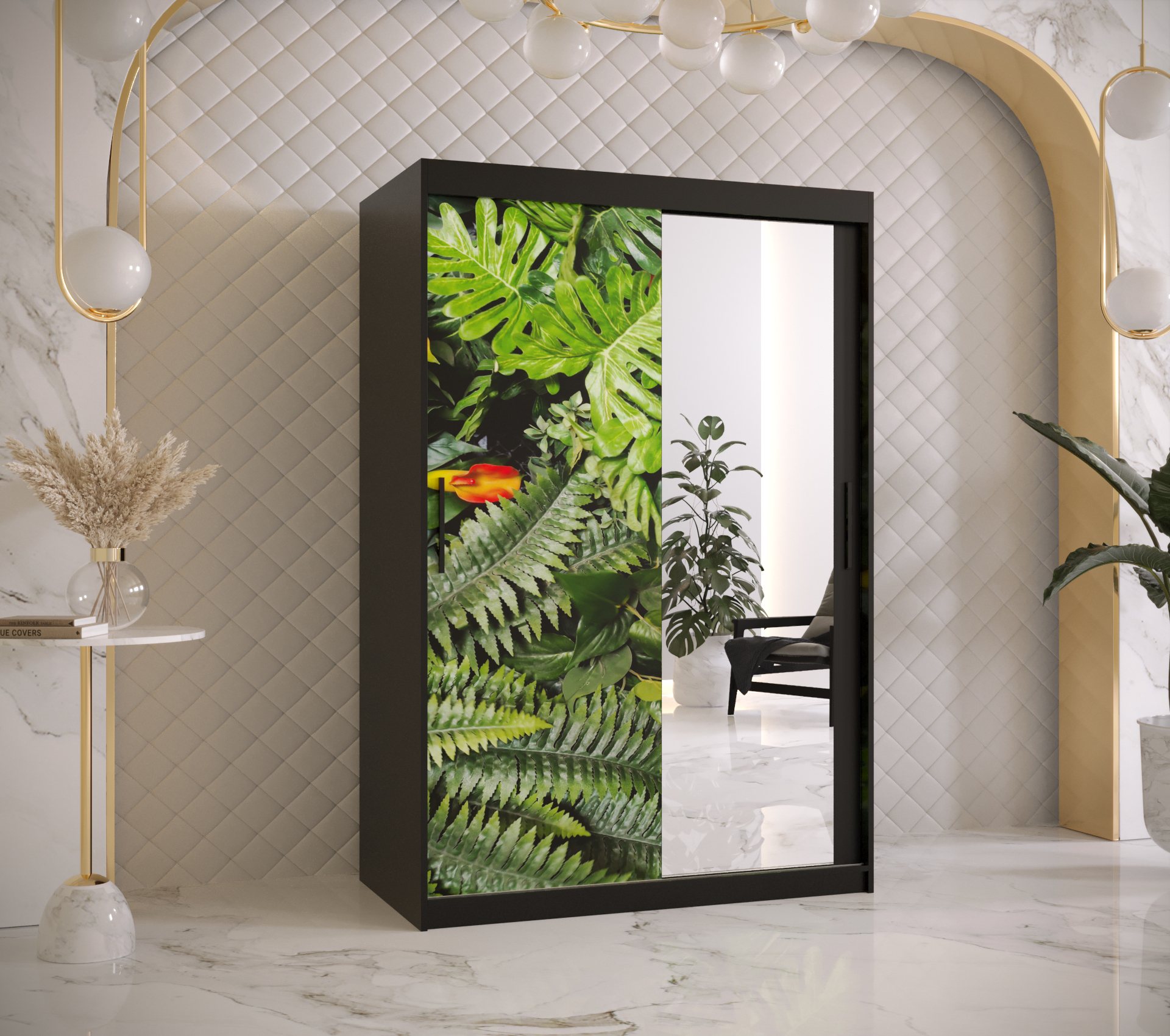 Šatní skříň Abi Paproc 2 Barva korpusu: Černá