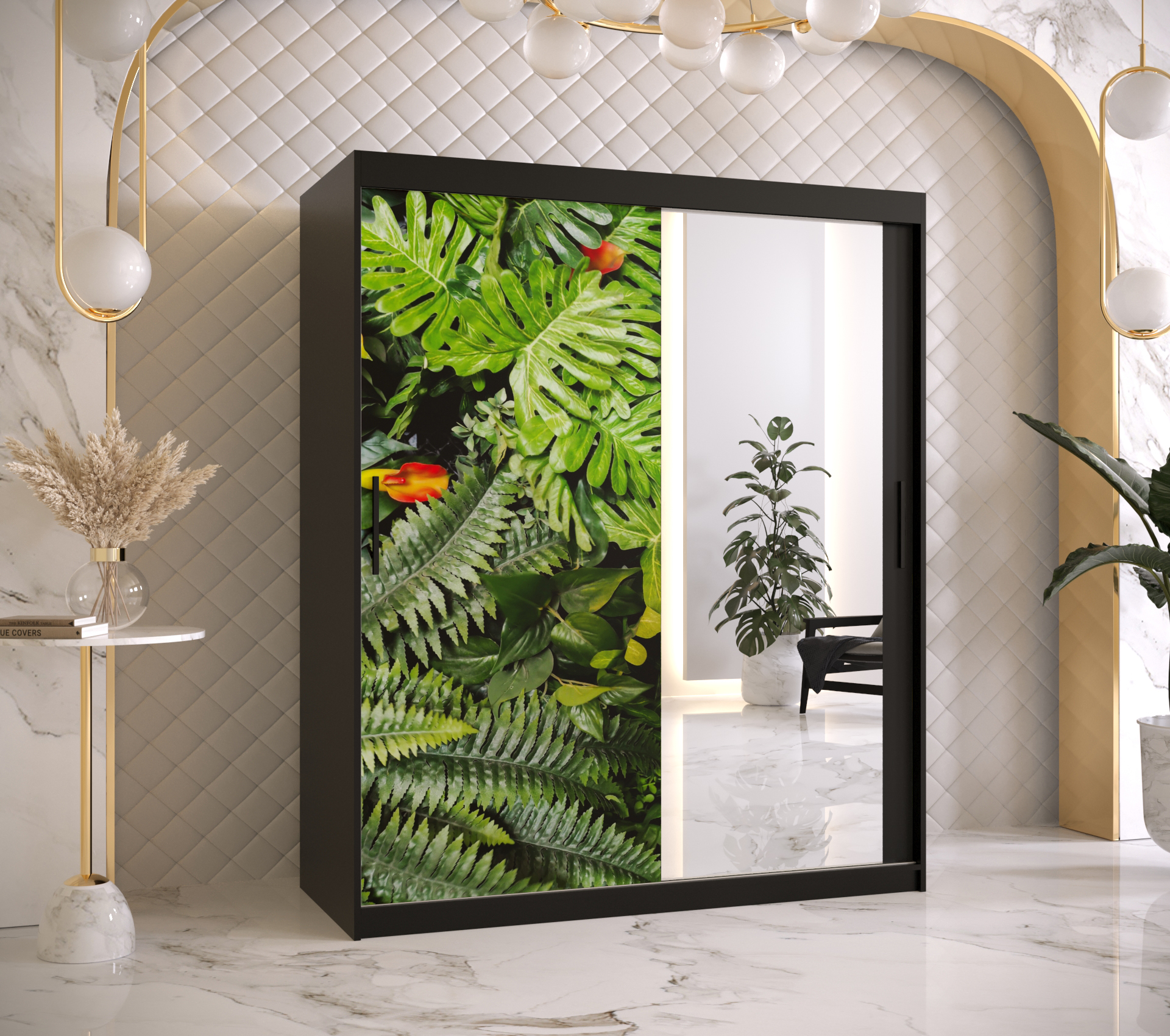 Šatní skříň Abi Paproc 2 Barva korpusu: Černá