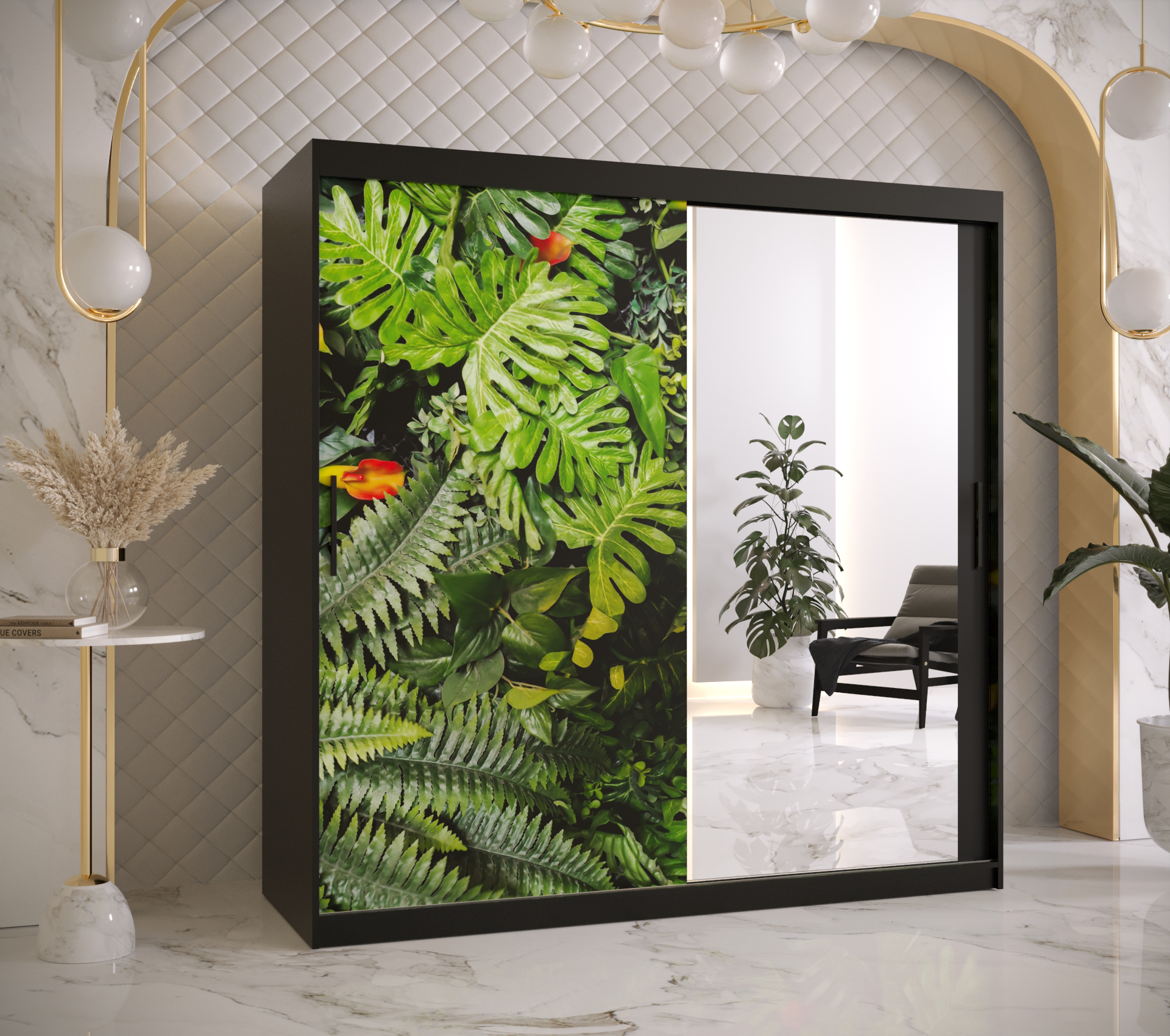 Šatní skříň Abi Paproc 2 Barva korpusu: Černá