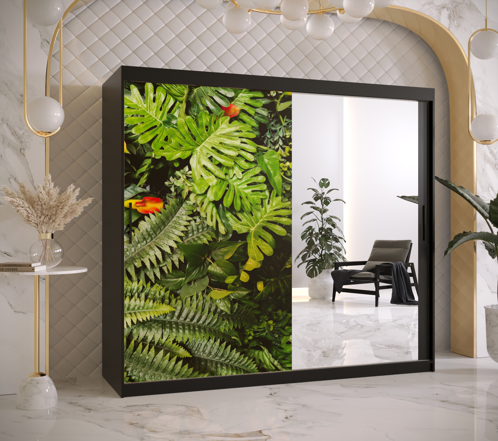 Šatní skříň Abi Paproc 2 Barva korpusu: Černá