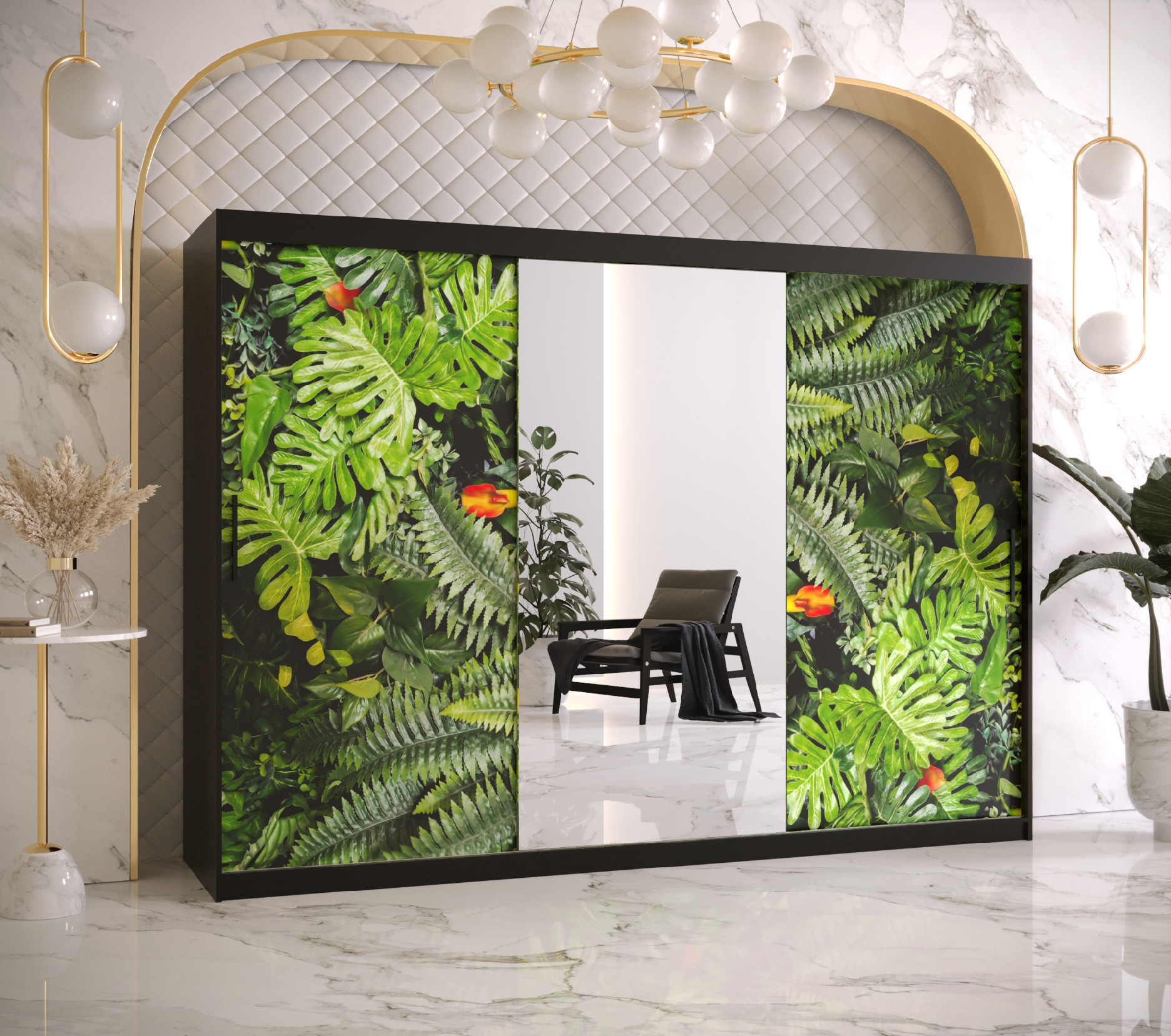 Šatní skříň Abi Paproc 2 Barva korpusu: Černá