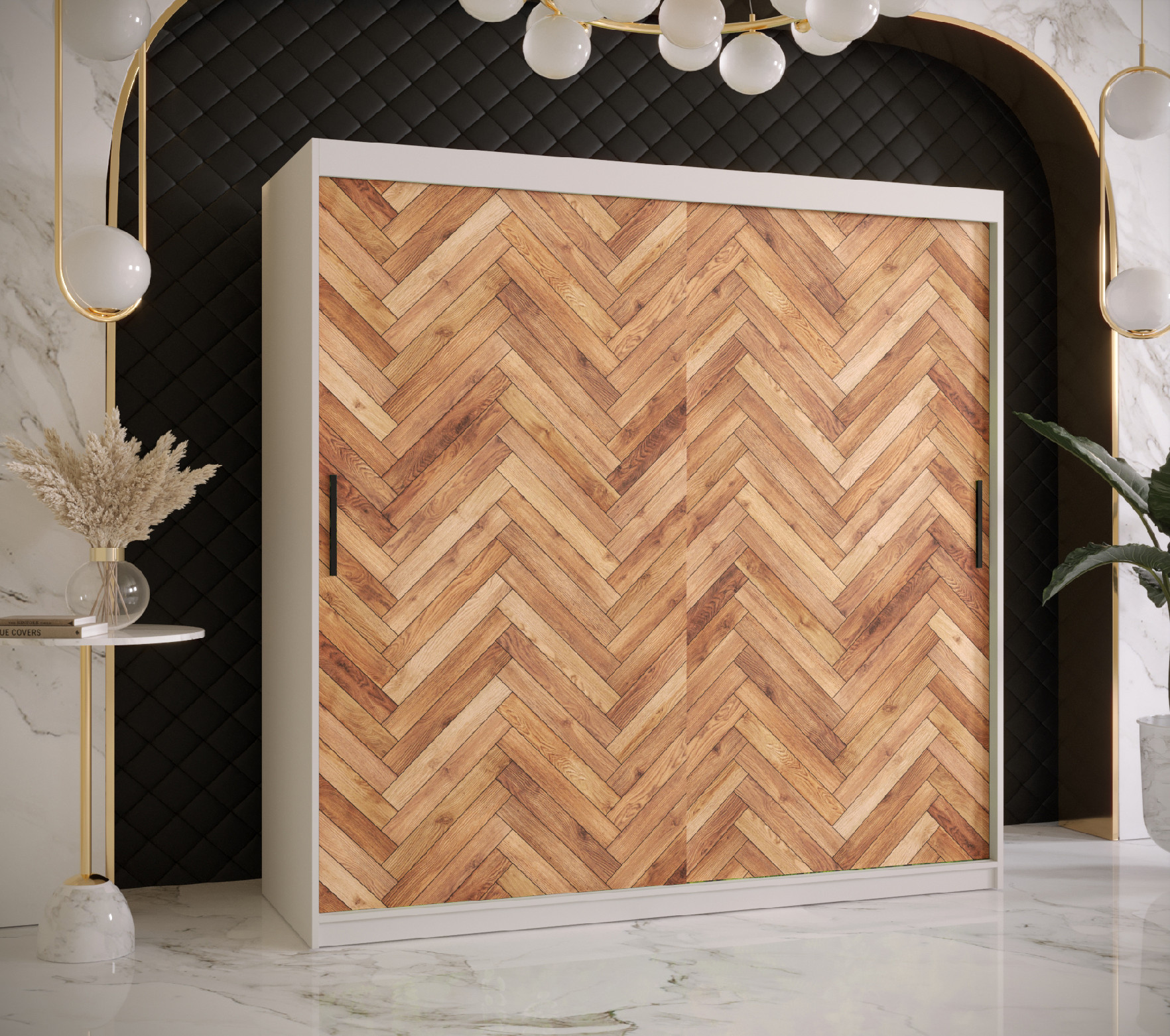 Šatní skříň Abi Parkiet 1 Barva korpusu: Bílá