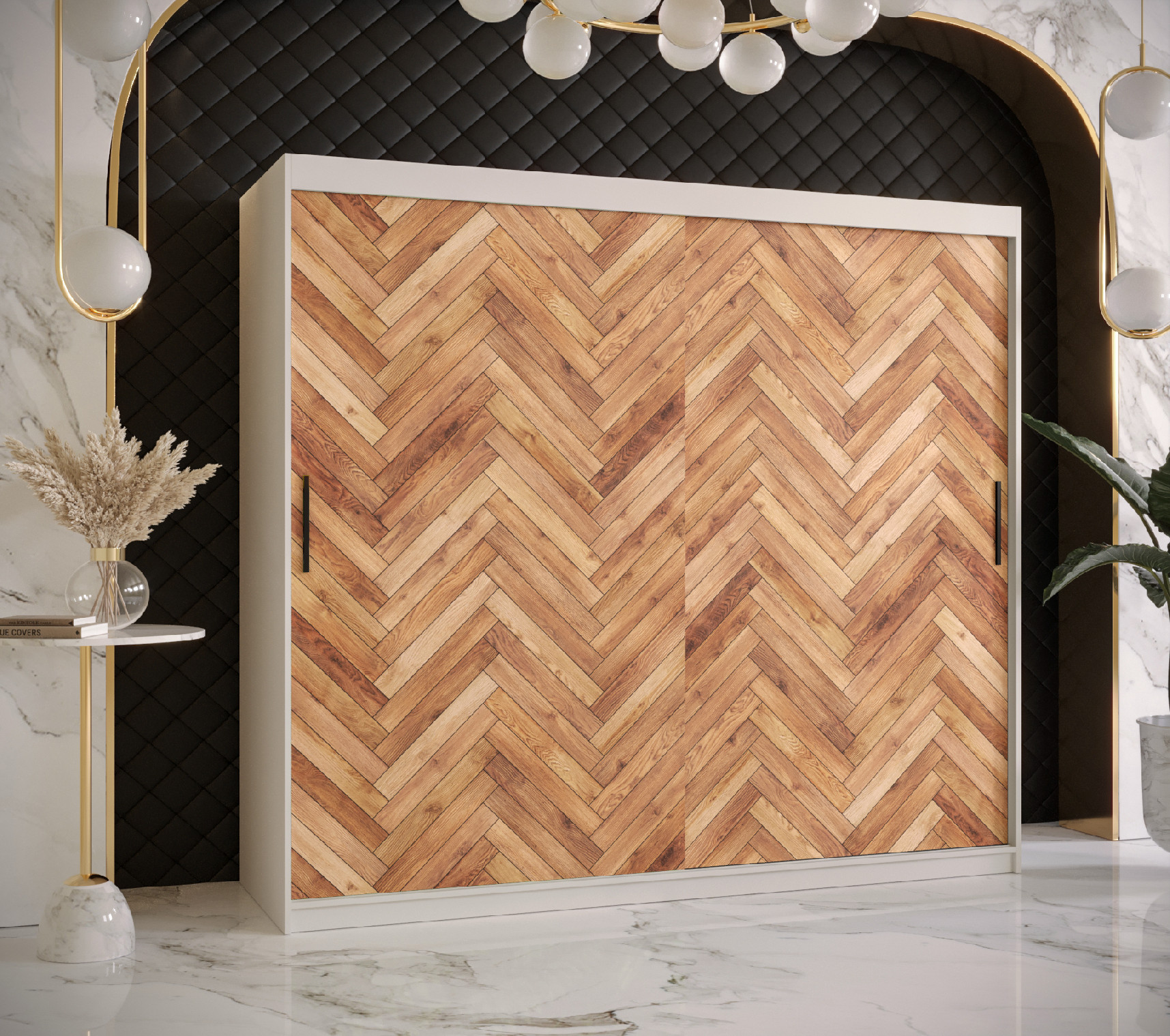 Šatní skříň Abi Parkiet 1 Barva korpusu: Bílá