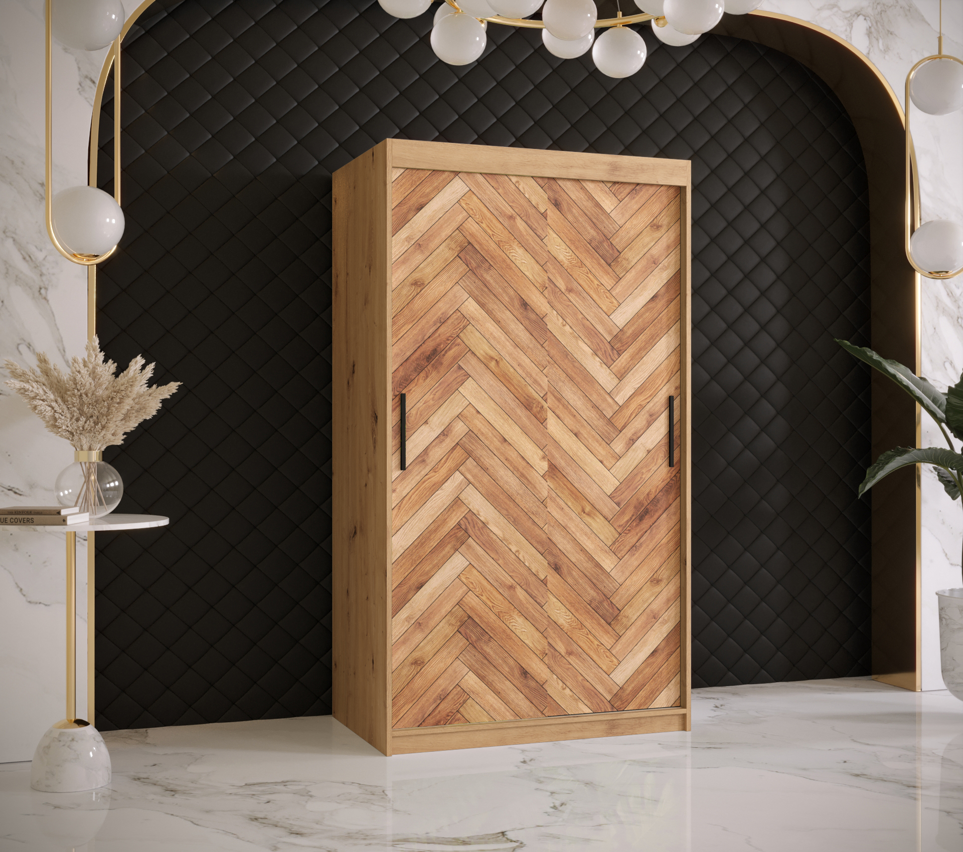 Šatní skříň Abi Parkiet 1 Barva korpusu: Dub - Artisan