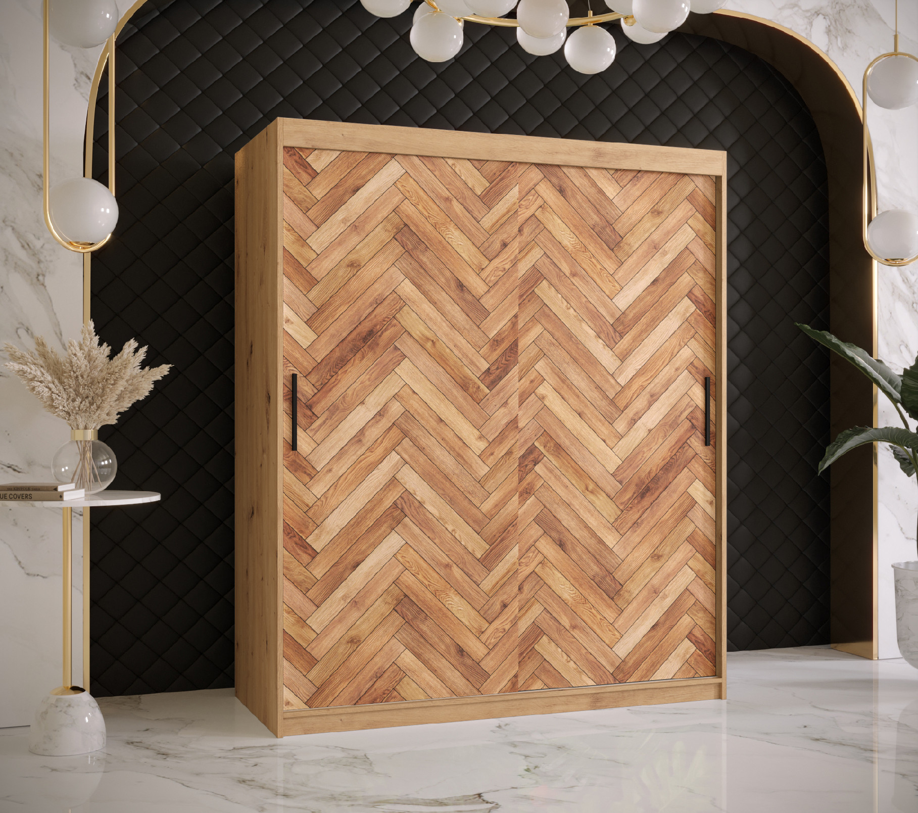 Šatní skříň Abi Parkiet 1 Barva korpusu: Dub - Artisan