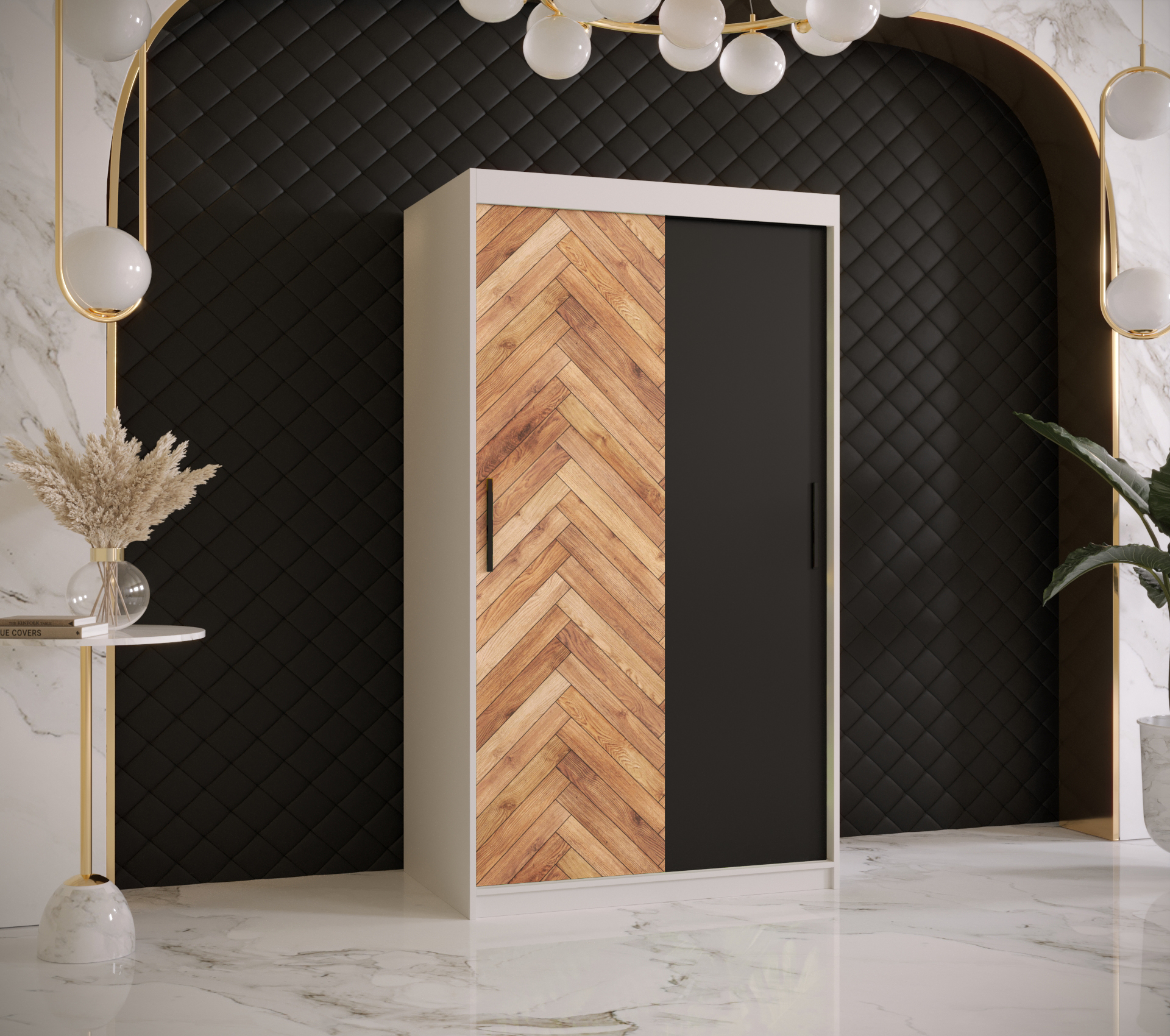 Šatní skříň Abi Parkiet Barva korpusu: Bílá