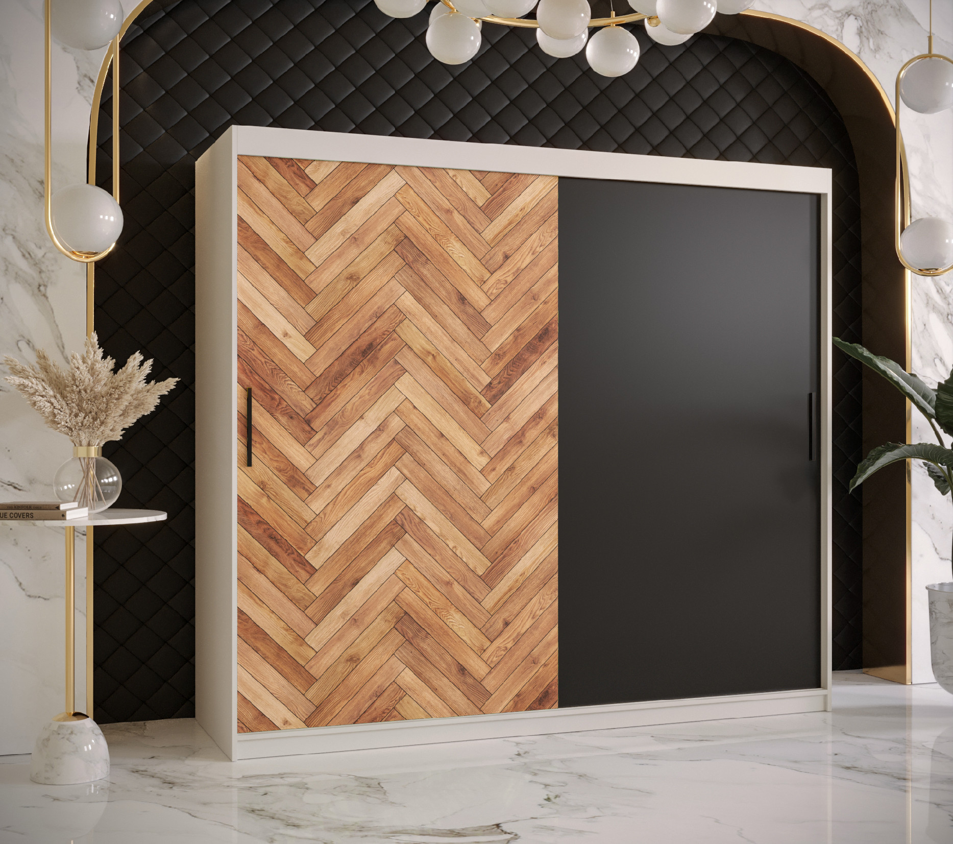 Šatní skříň Abi Parkiet Barva korpusu: Bílá