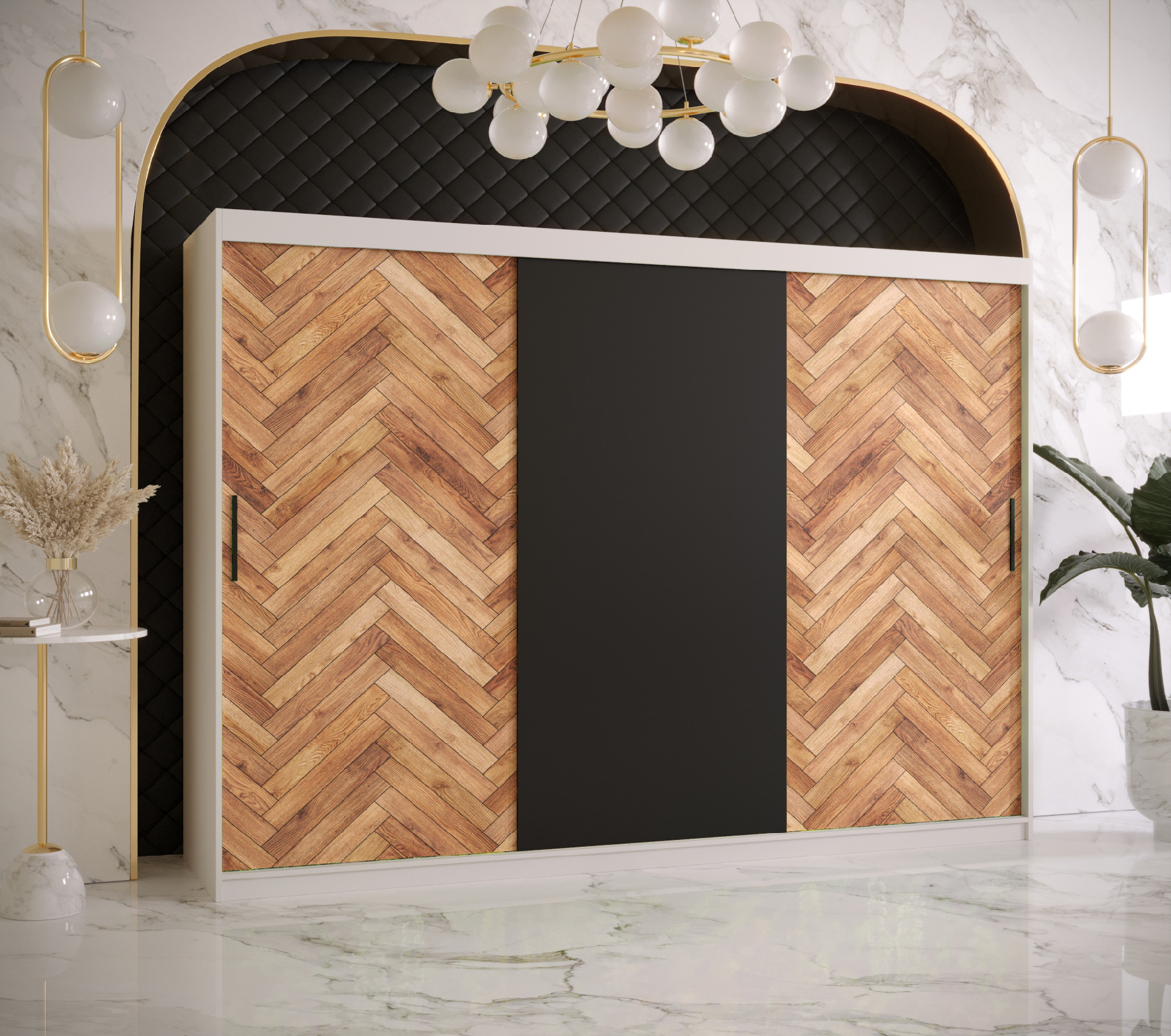 Šatní skříň Abi Parkiet Barva korpusu: Bílá