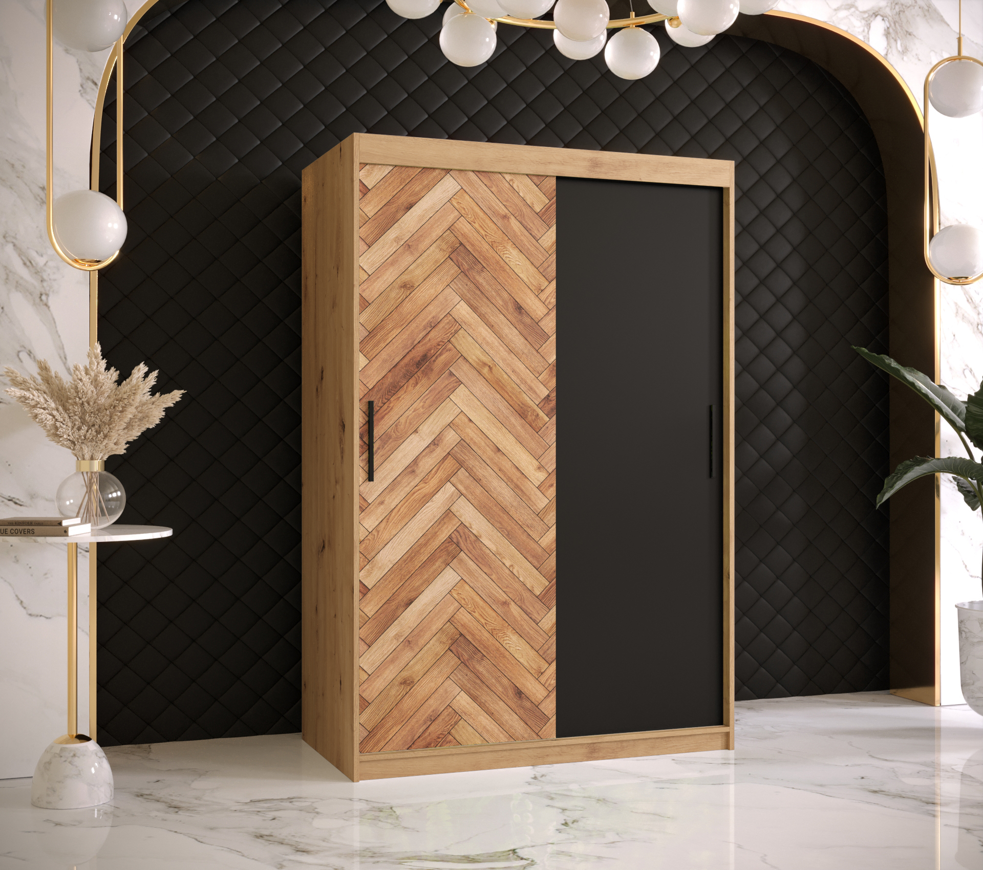 Šatní skříň Abi Parkiet Barva korpusu: Dub - Artisan