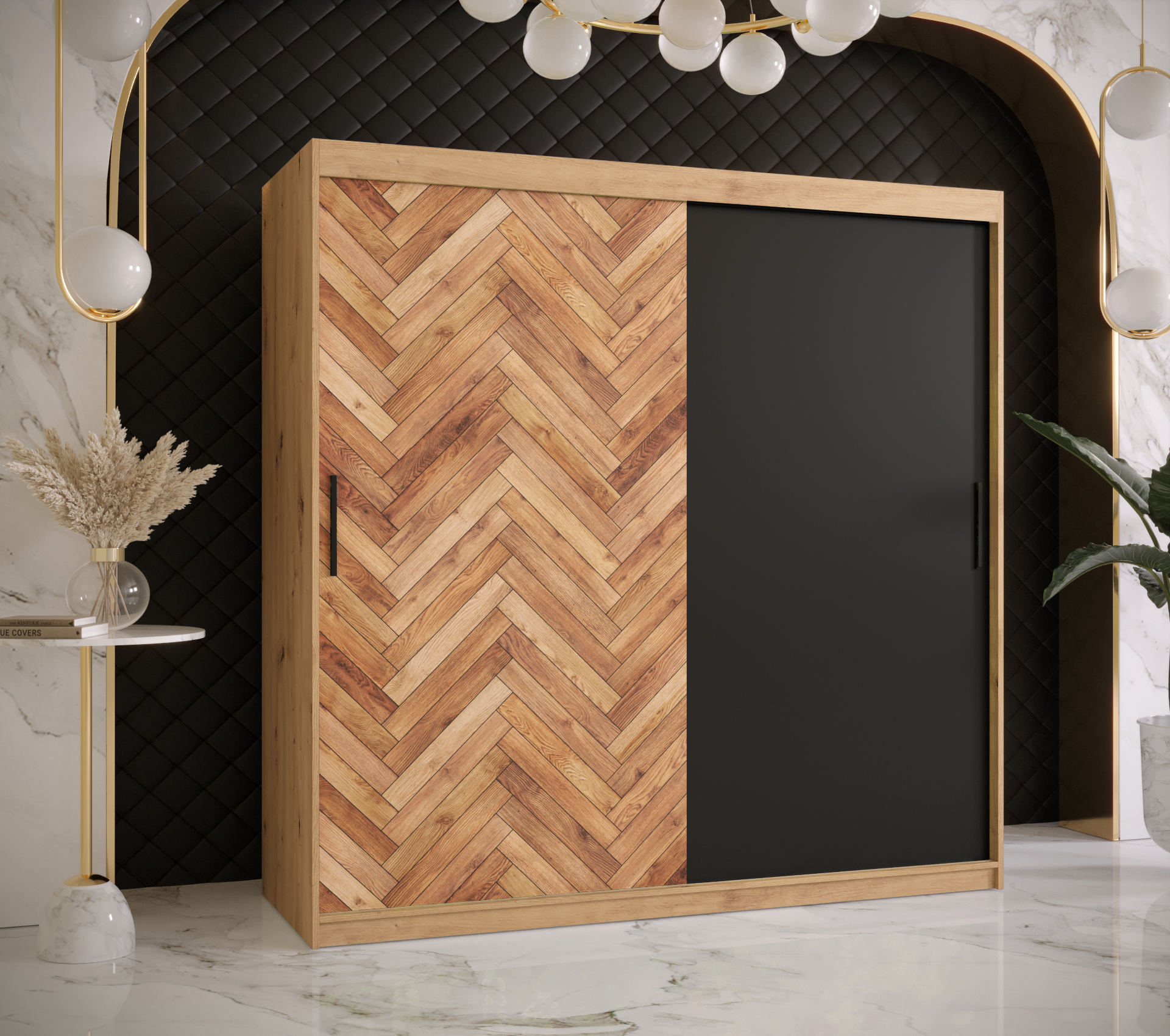 Šatní skříň Abi Parkiet Barva korpusu: Dub - Artisan