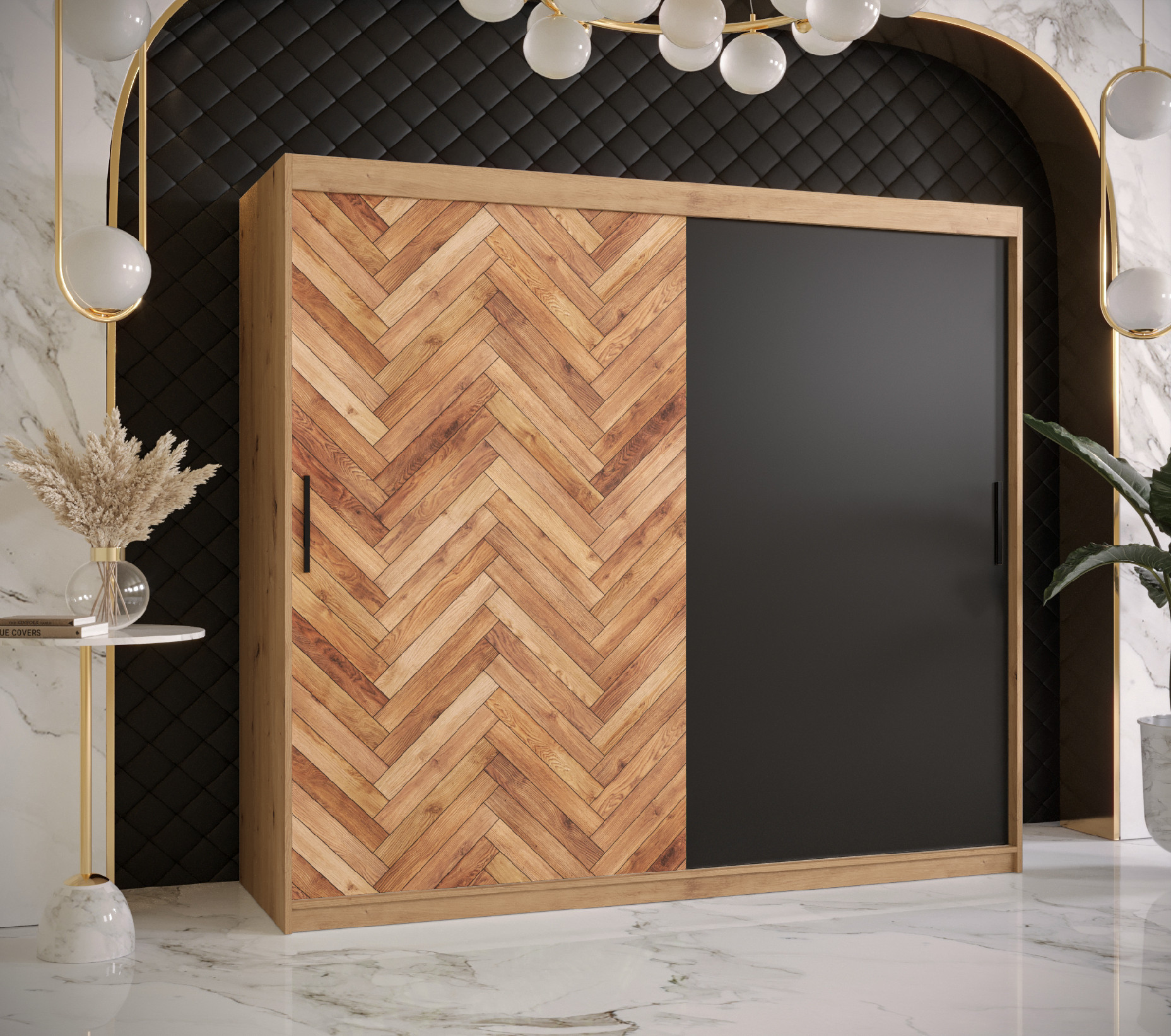 Šatní skříň Abi Parkiet Barva korpusu: Dub - Artisan