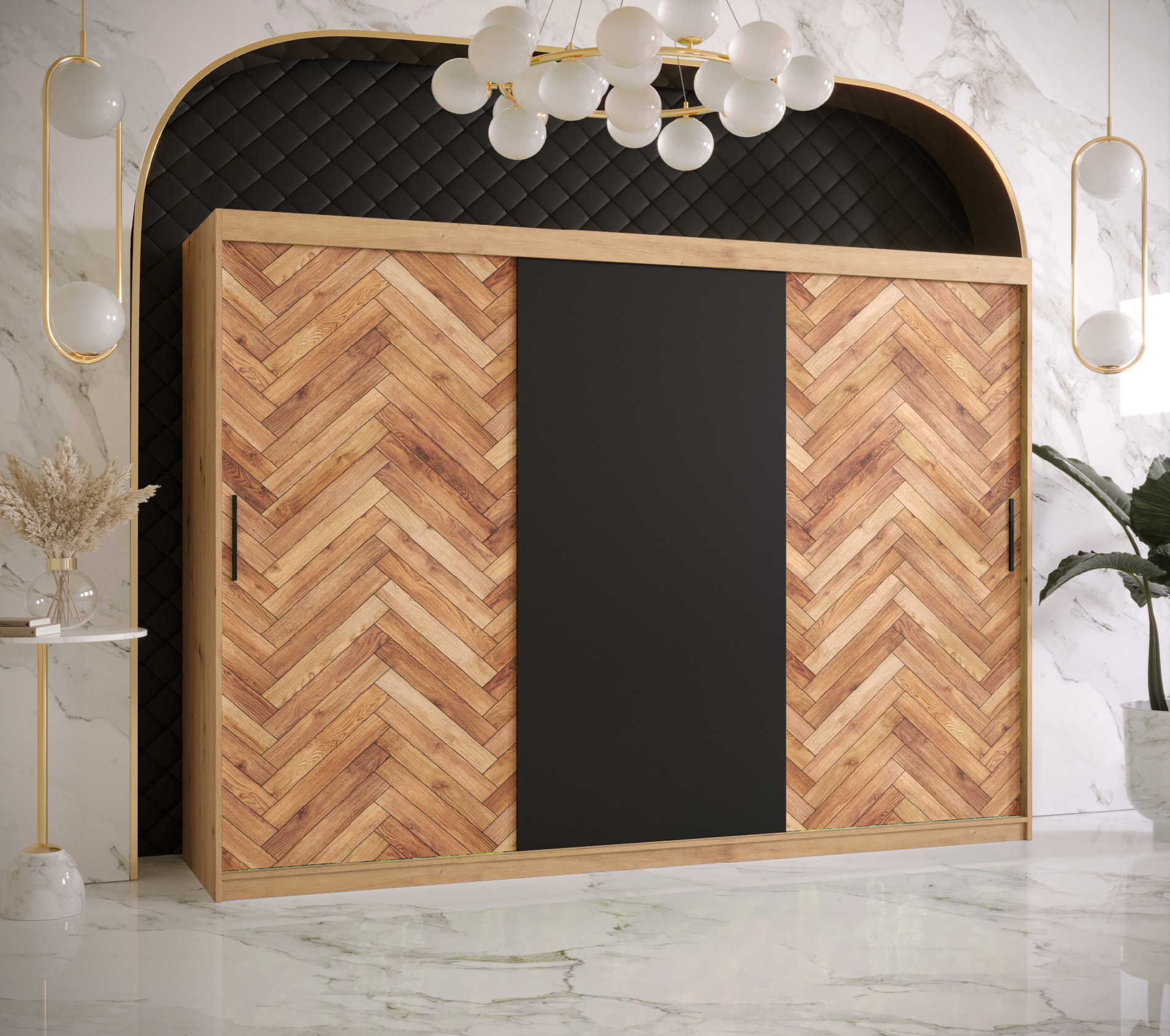 Šatní skříň Abi Parkiet Barva korpusu: Dub - Artisan