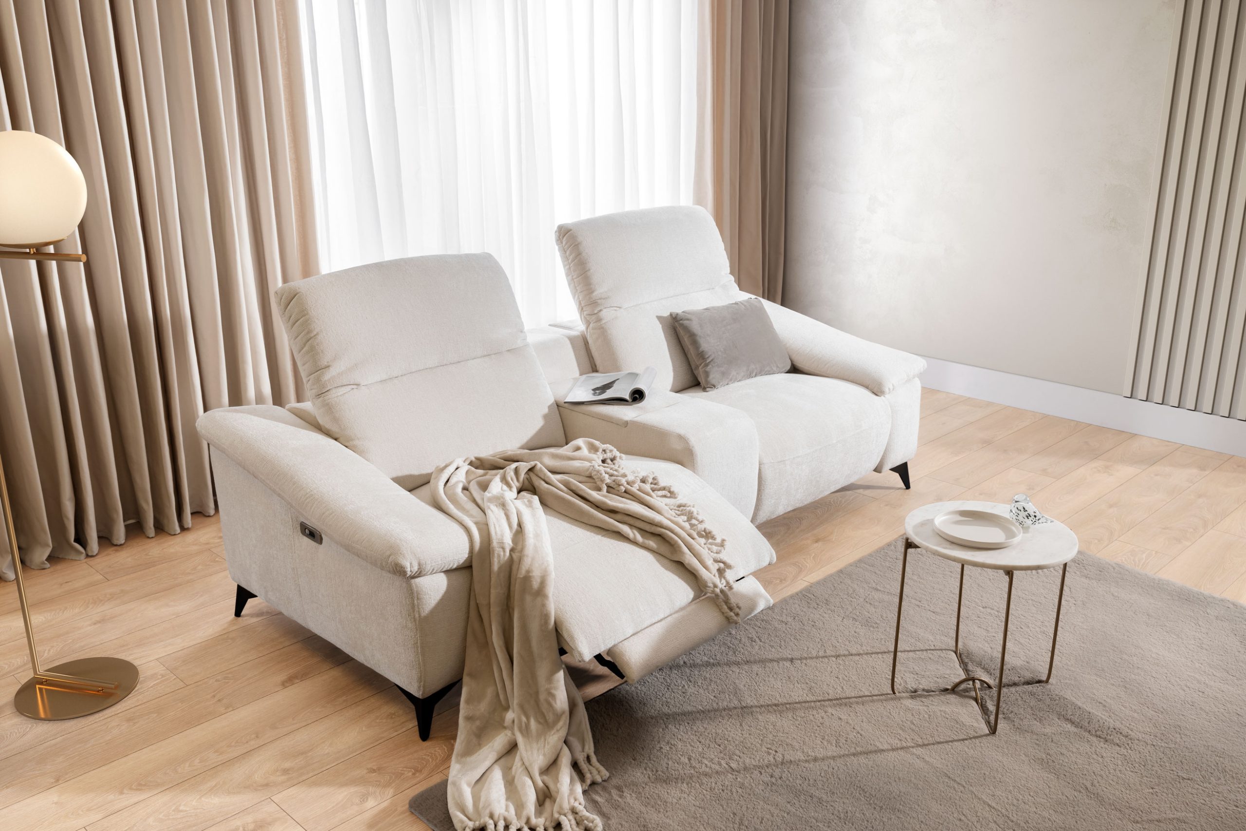 Pohovka Gappa s panelem - 1BL + Panel P + 1BP Nožičky: Černé