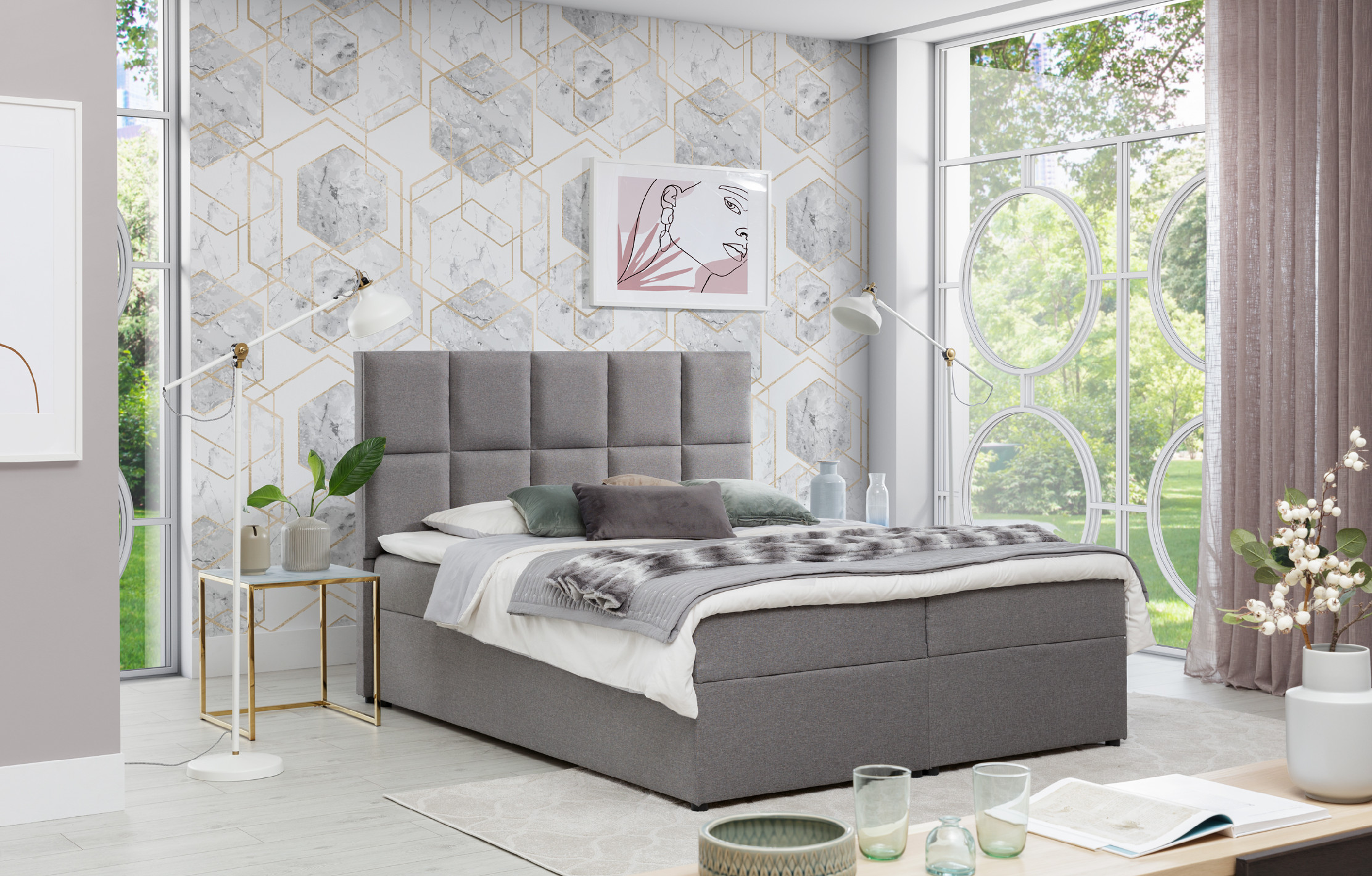 Boxspring Glossy Rozměr: 165x210 cm