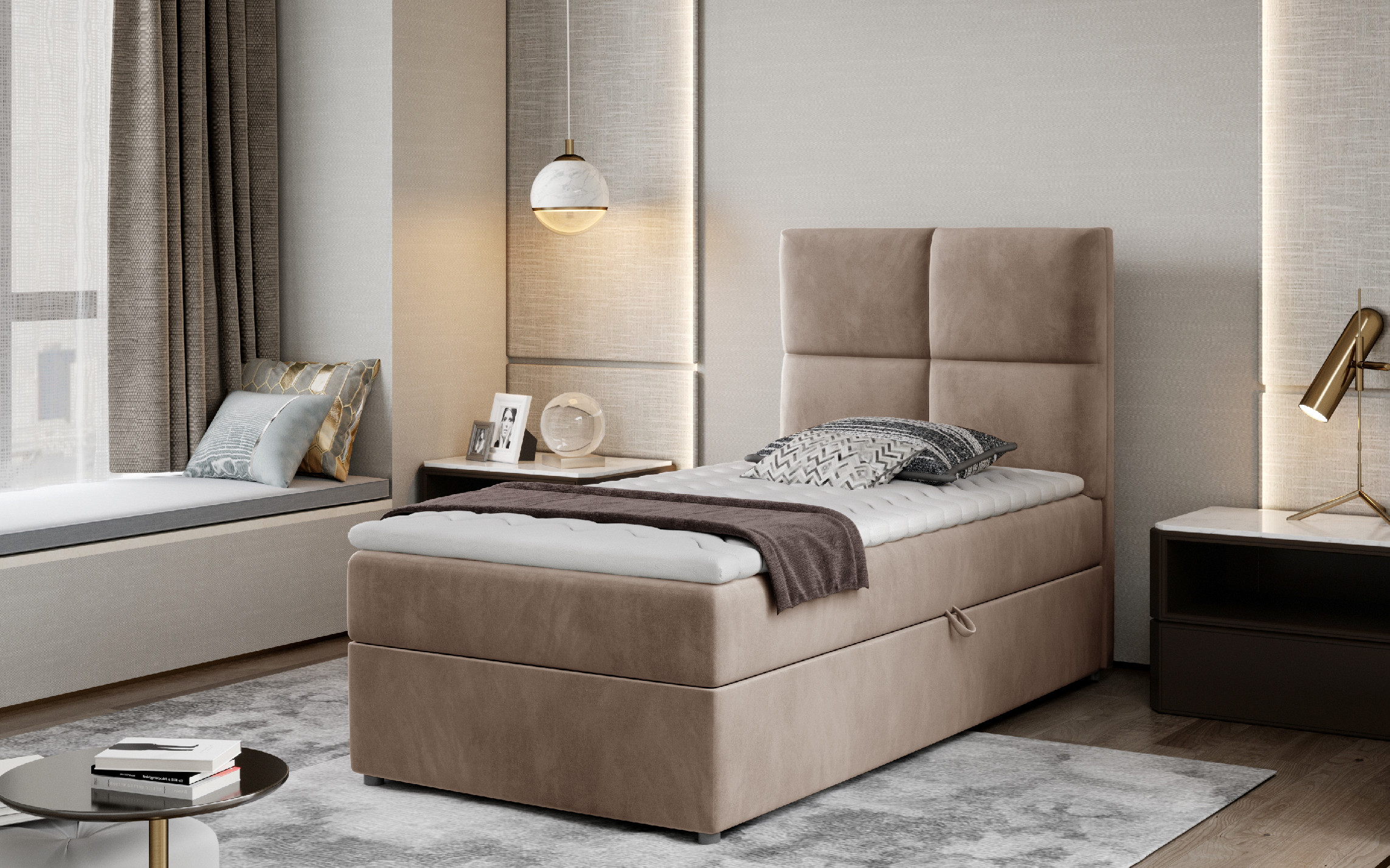 Boxspring Rivia látka: Monolith 09