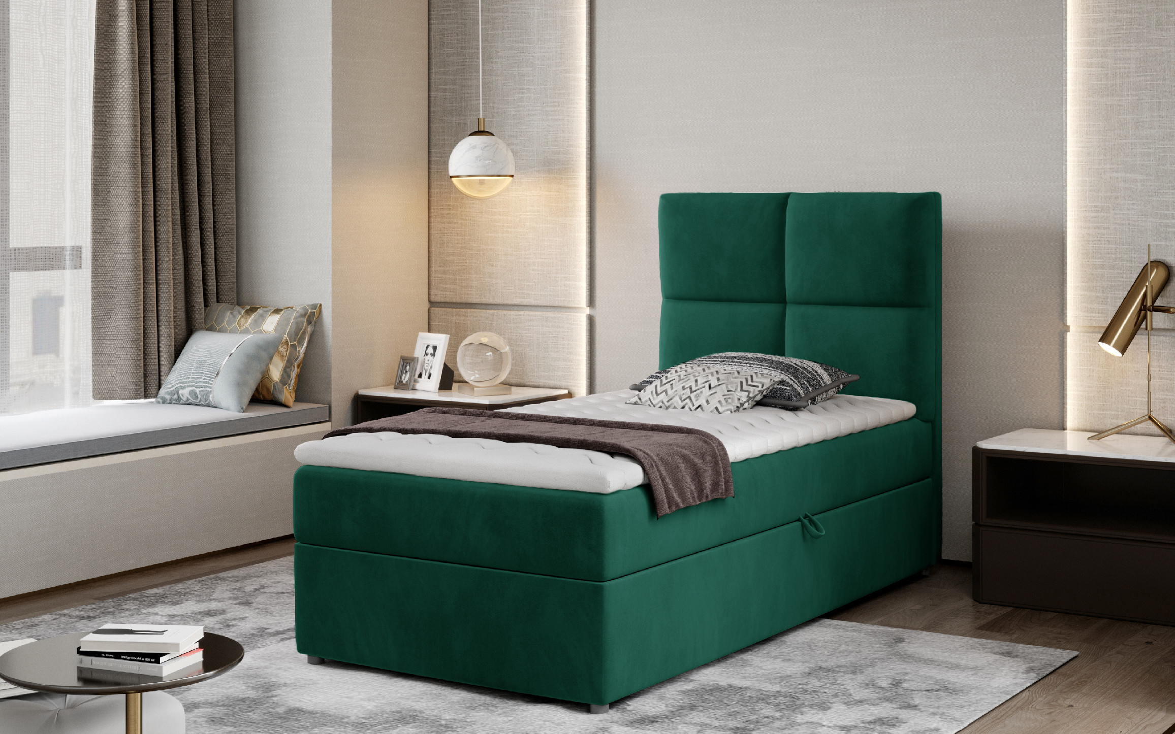 Boxspring Rivia látka: Monolith 37