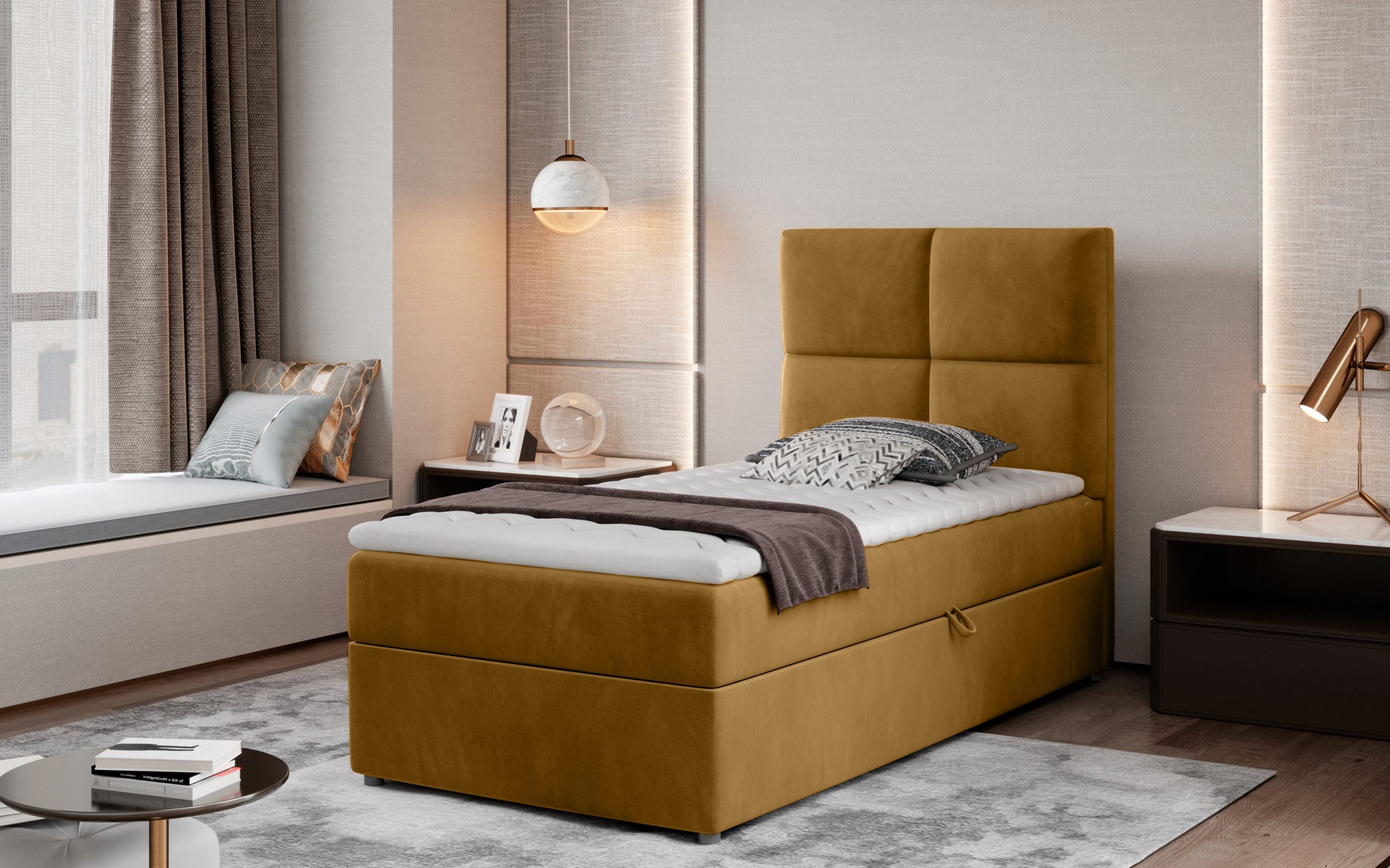 Boxspring Rivia látka: Monolith 48