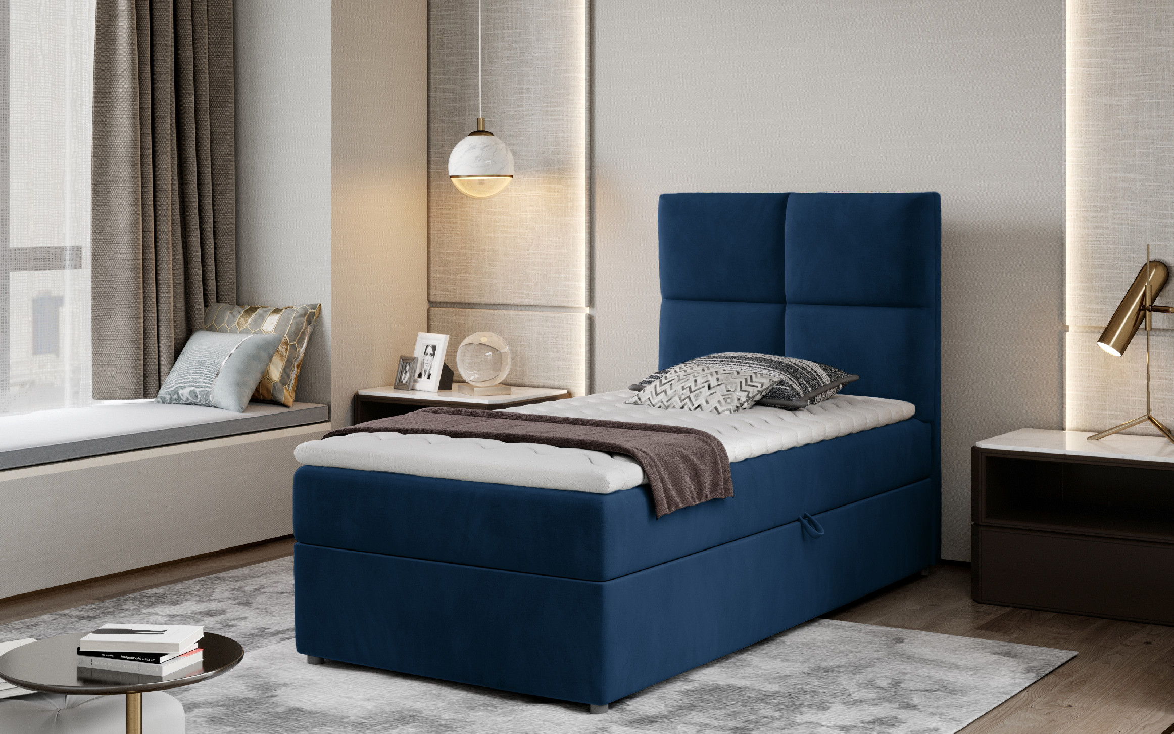 Boxspring Rivia látka: Monolith 77