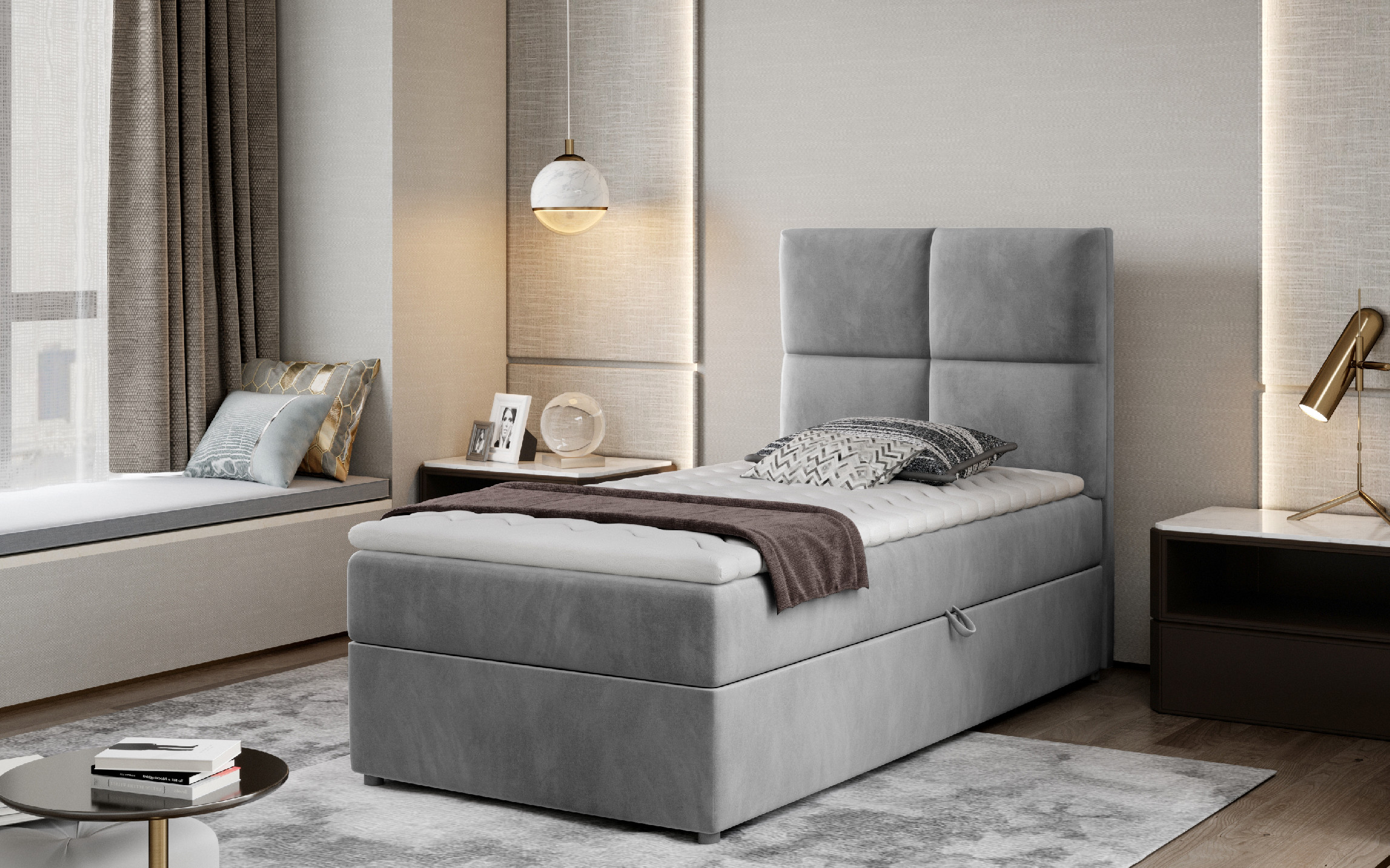 Boxspring Rivia látka: Monolith 84