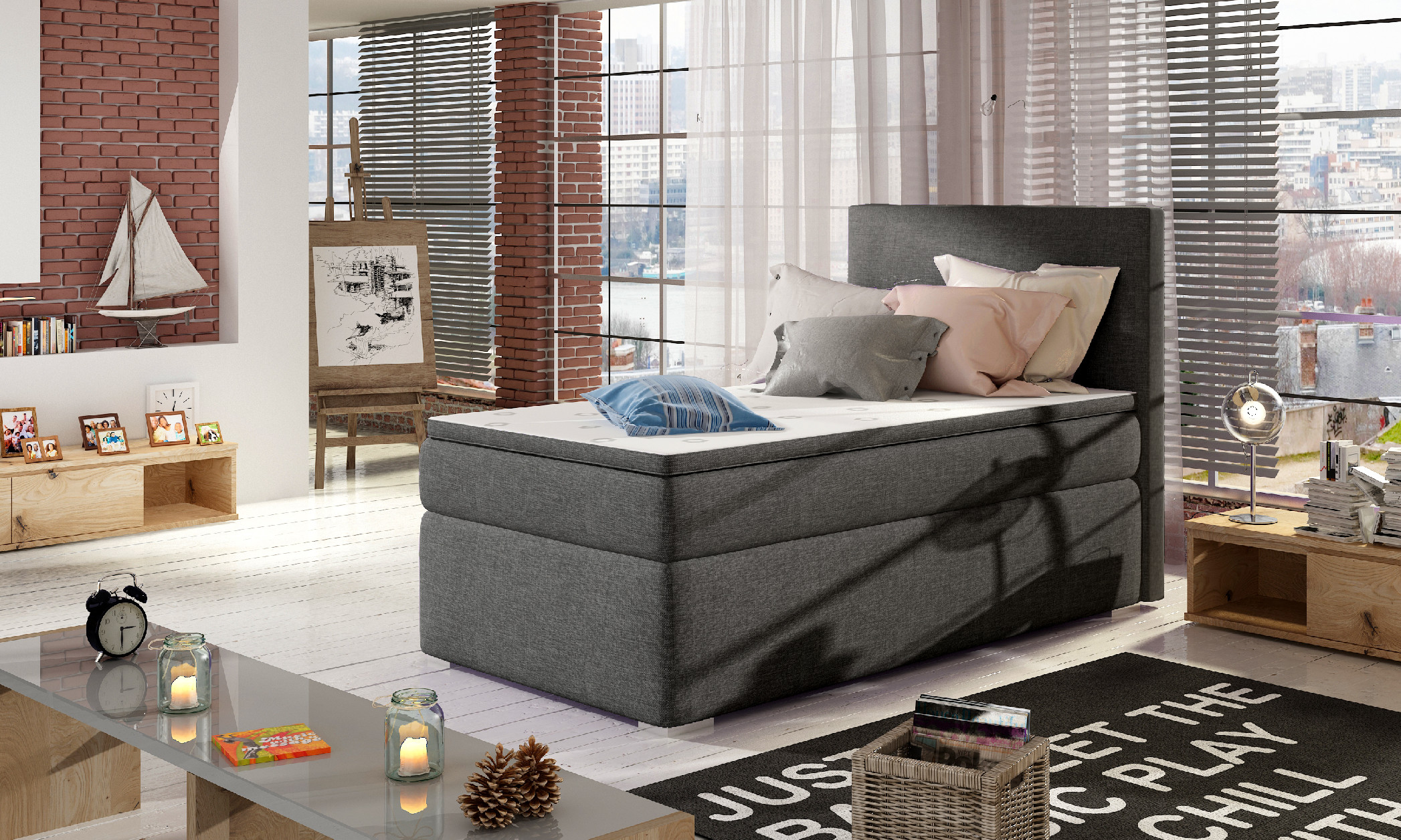 Boxspring Rocco 90 látka: Sawana 05