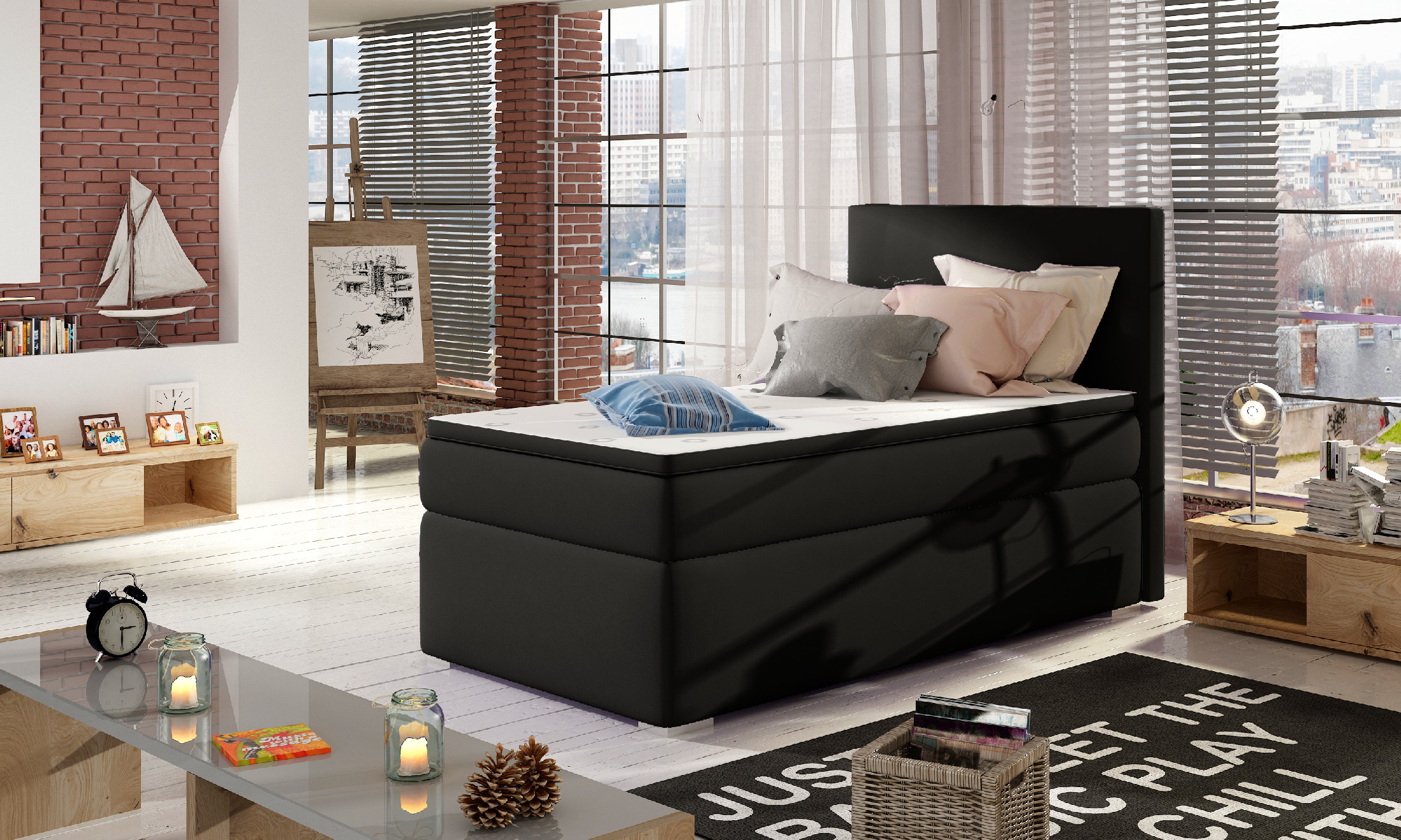 Boxspring Rocco 90 látka: Soft 11