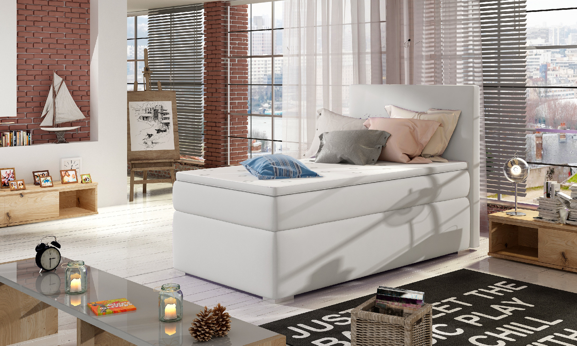 Boxspring Rocco 90 látka: Soft 17