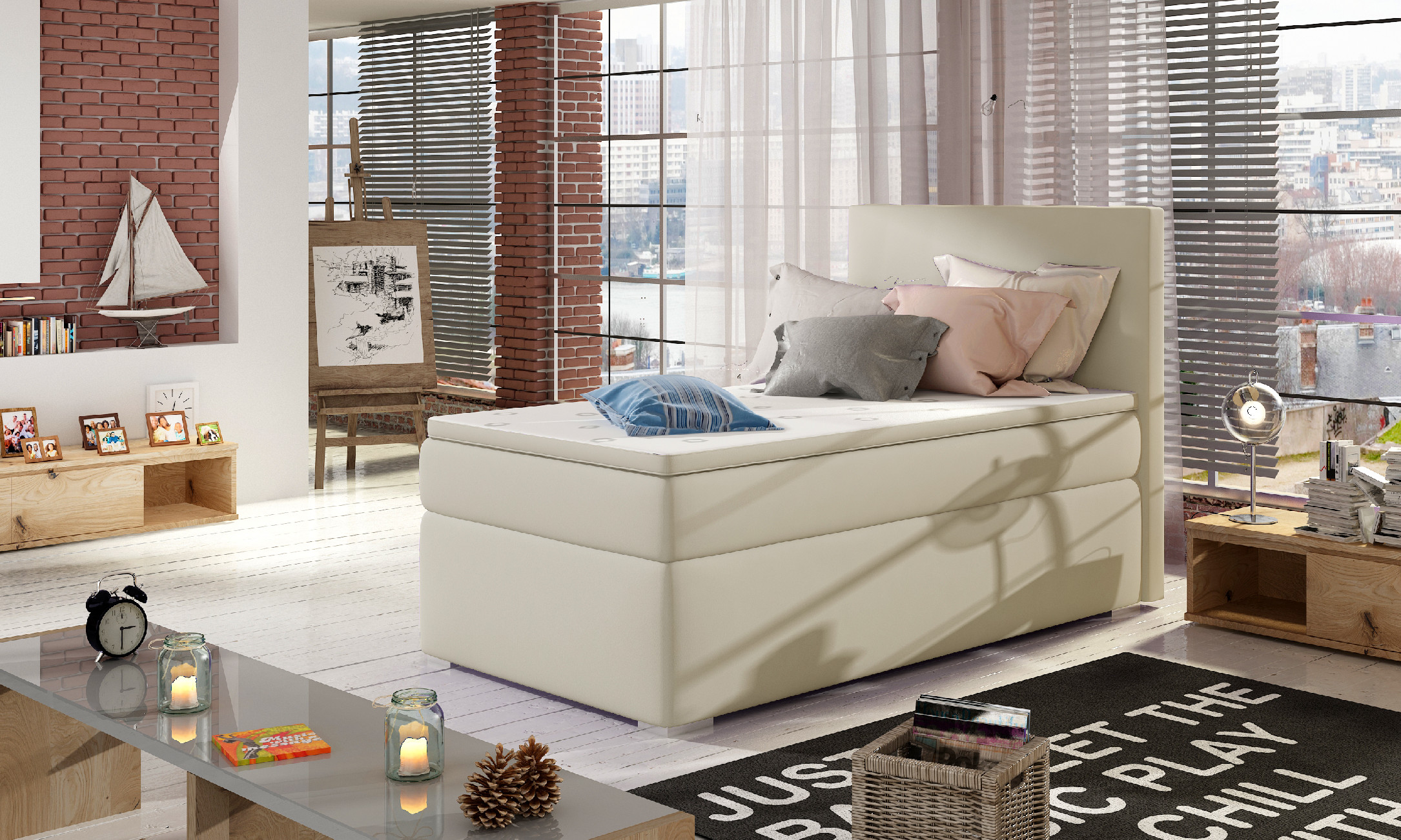 Boxspring Rocco 90 látka: Soft 33