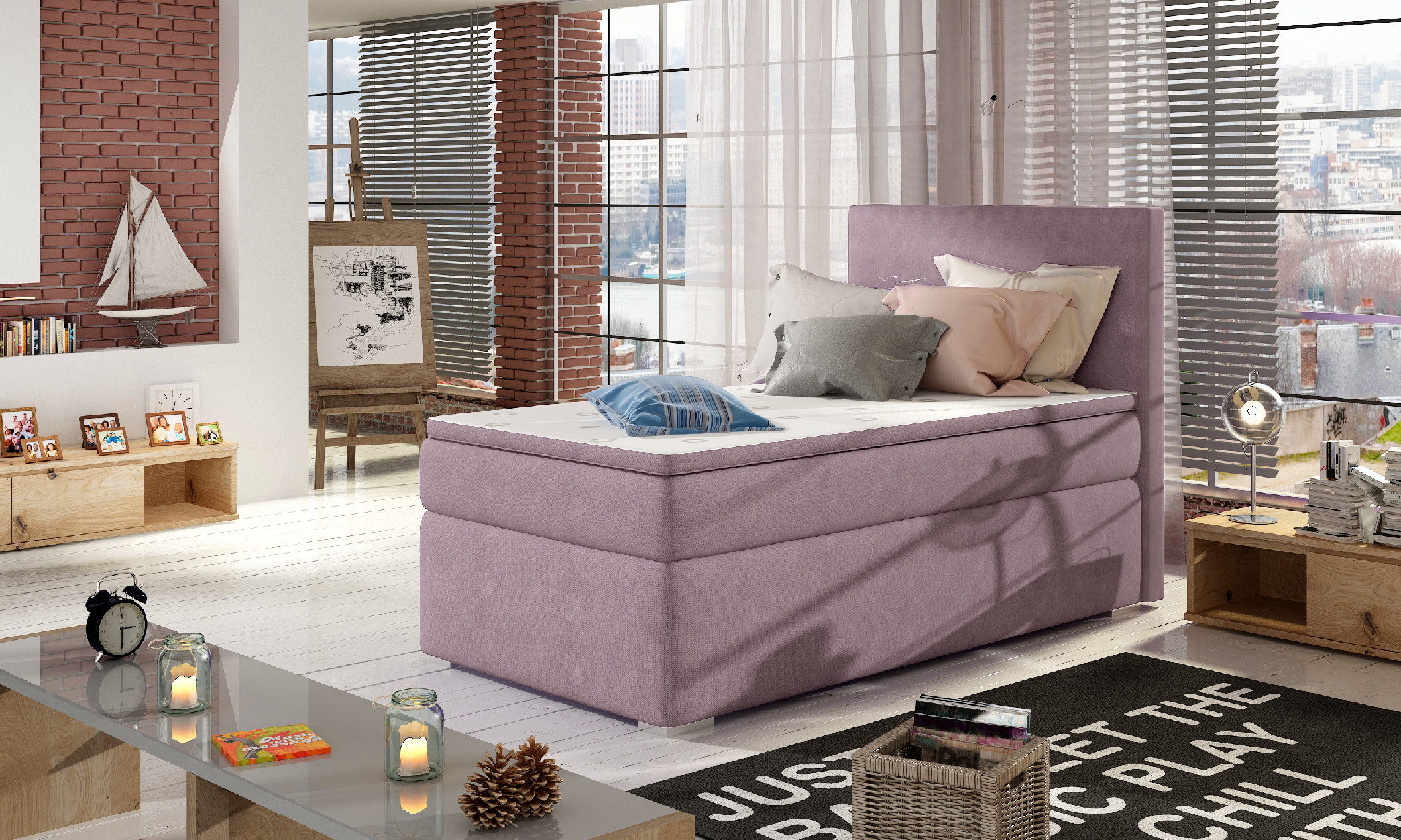 Boxspring Rocco 90 látka: Soro 65