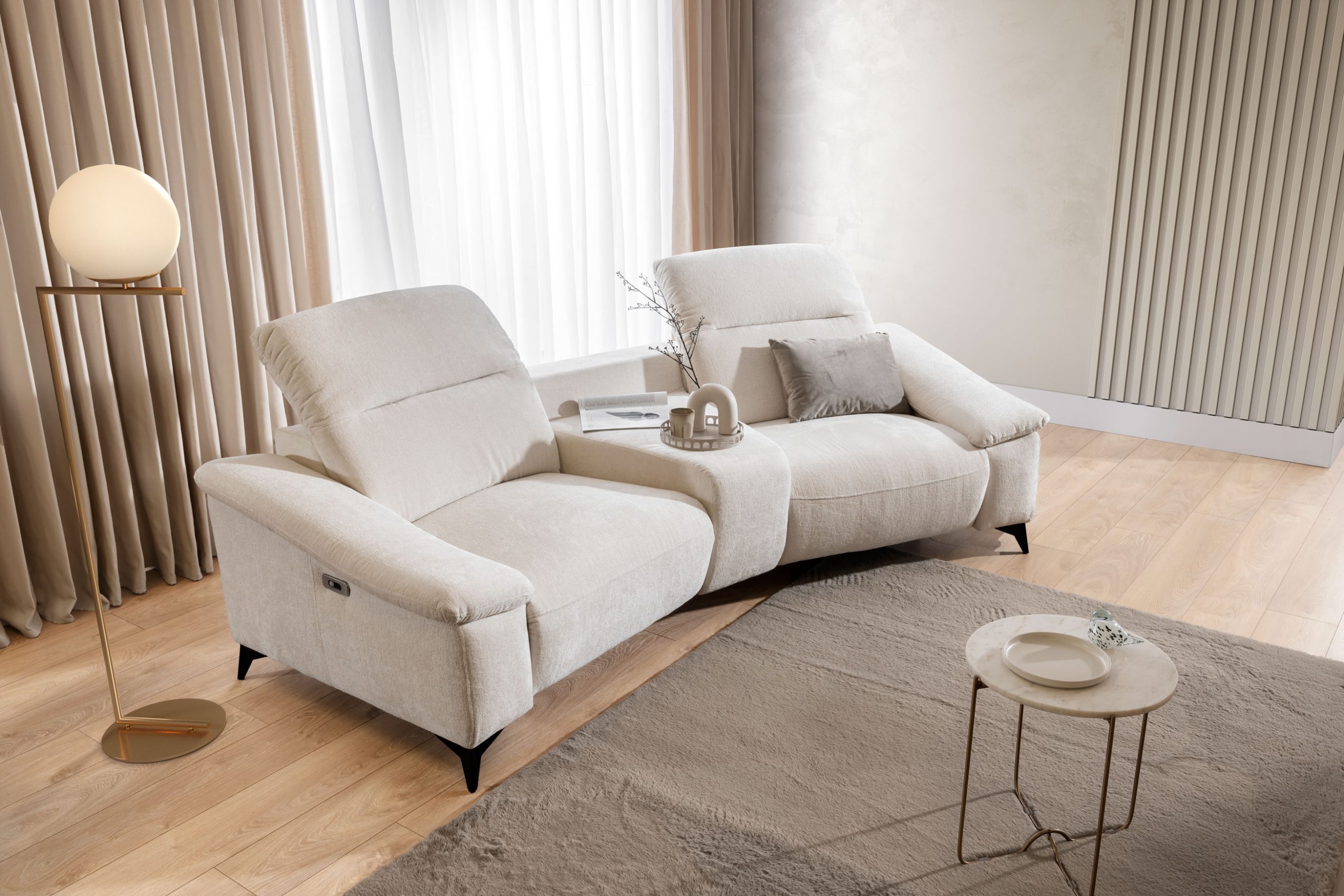 Pohovka Gappa s panelem - 1BL + Panel S + 1BP Nožičky: Chrom