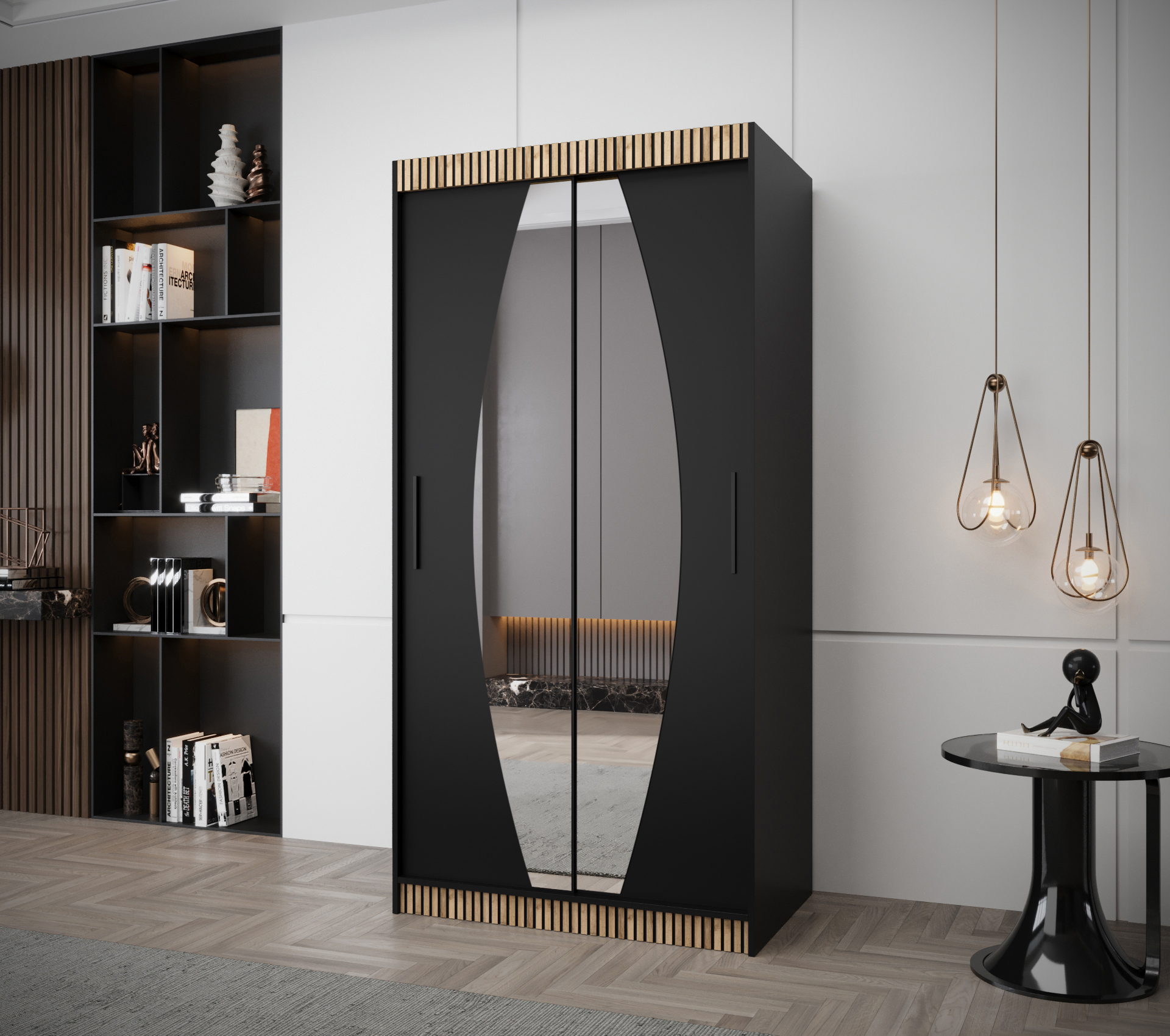 Šatní skříň Abi Ely Premium Barva korpusu: Černá + dub wotan