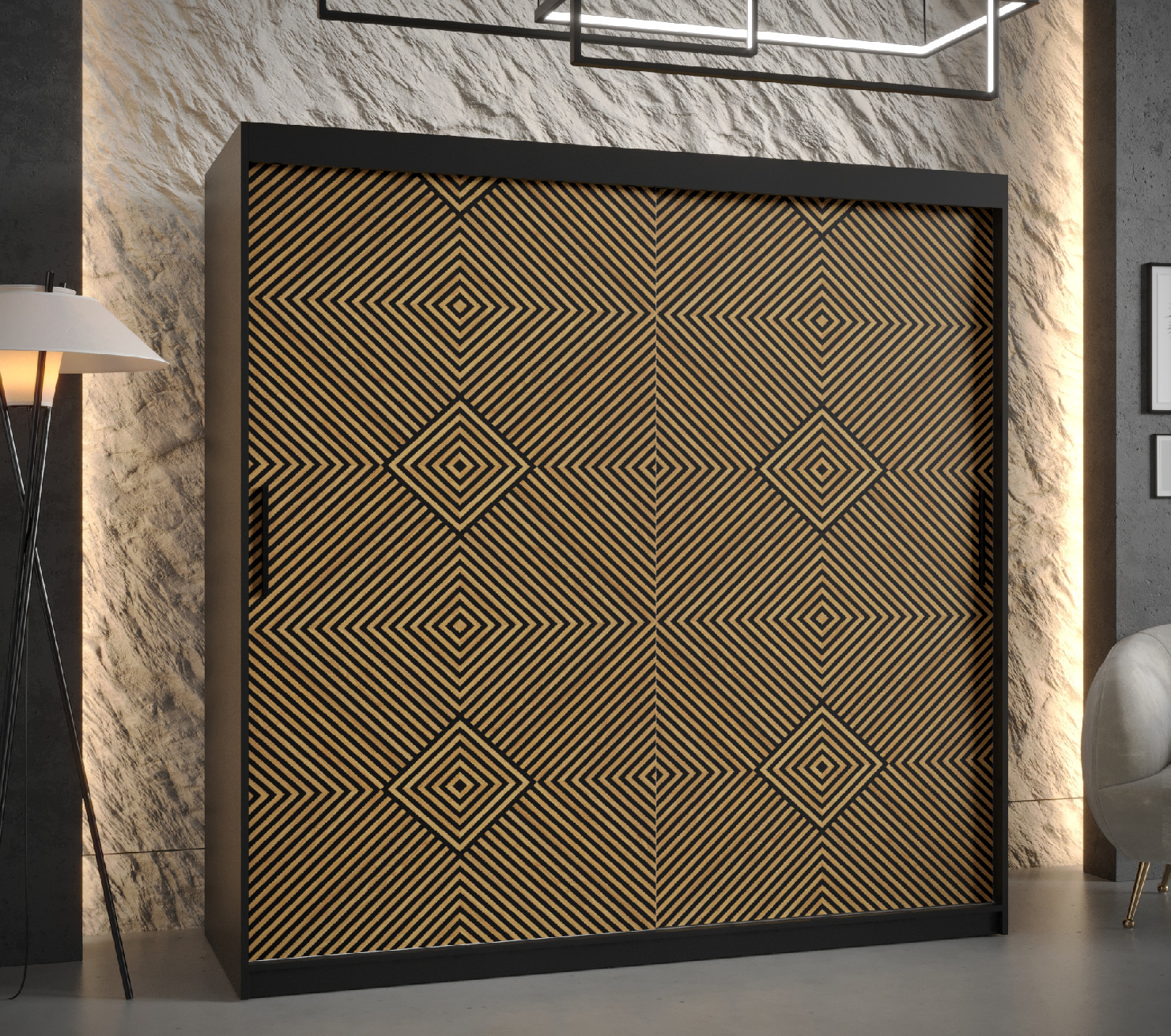 Šatní skříň Abi Kair 1 Barva korpusu: Černá