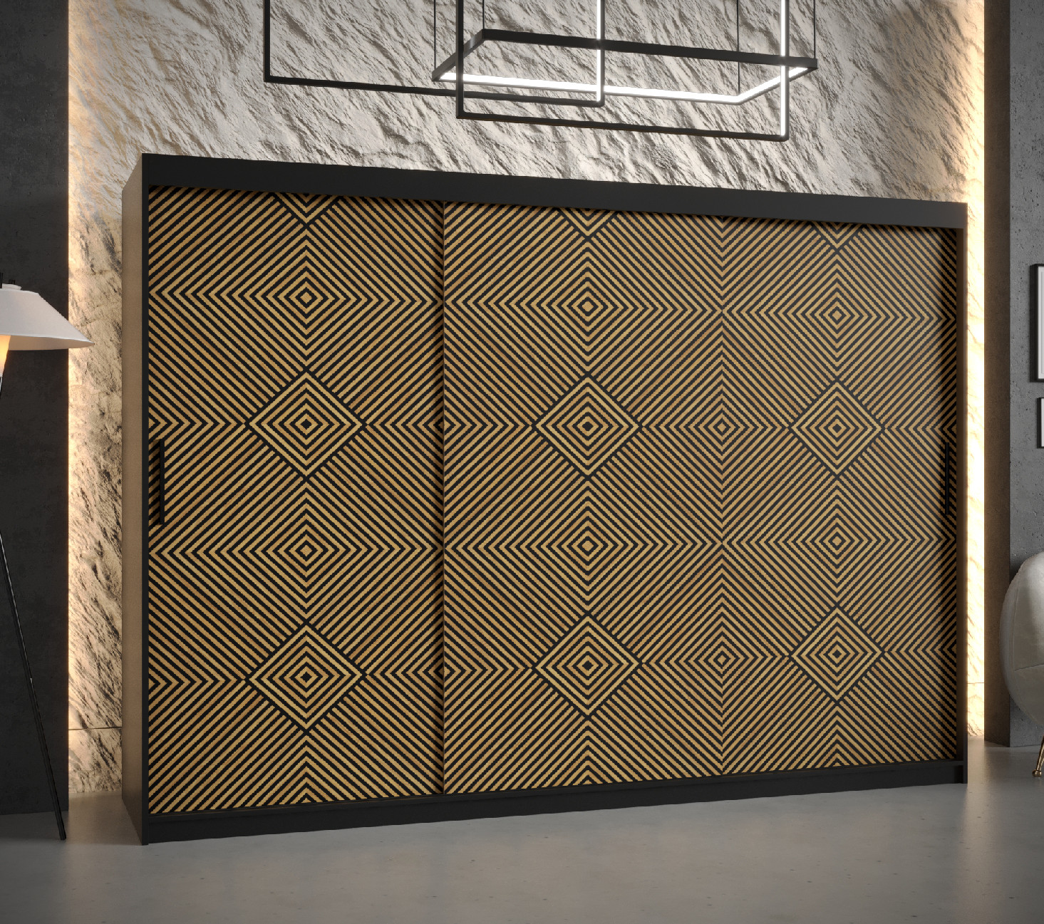 Šatní skříň Abi Kair 1 Barva korpusu: Černá