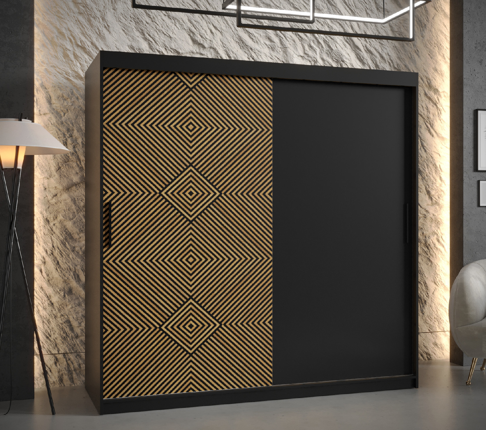 Šatní skříň Abi Kair Barva korpusu: Černá