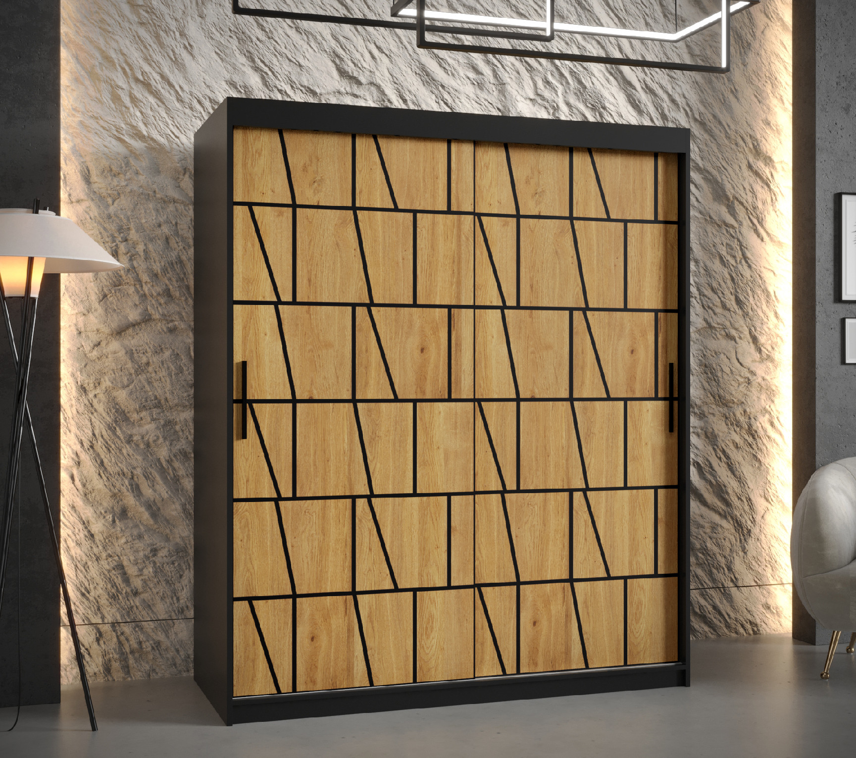 Šatní skříň Abi Lima 1 Barva korpusu: Černá