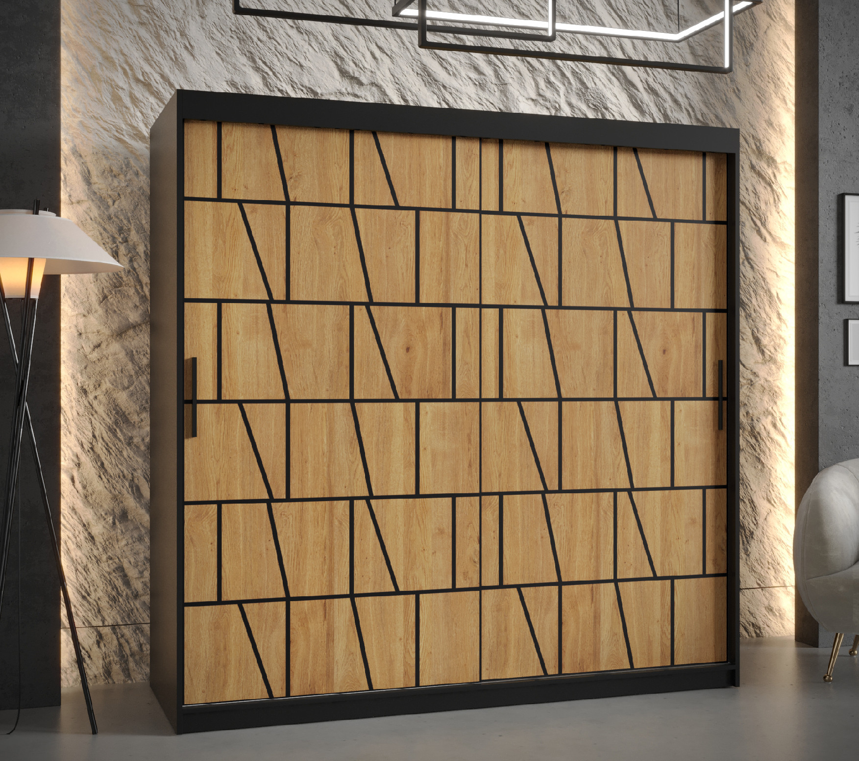 Šatní skříň Abi Lima 1 Barva korpusu: Černá