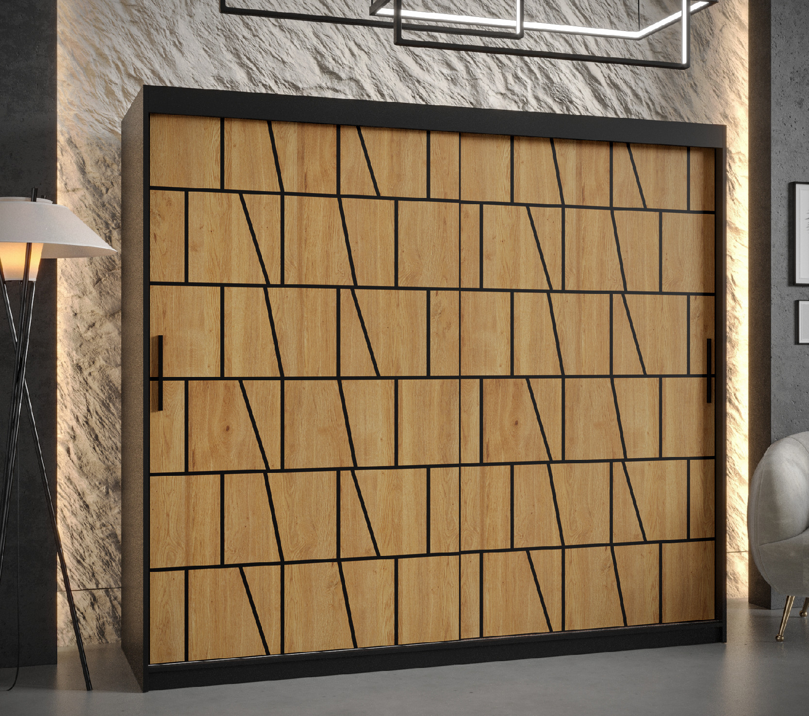 Šatní skříň Abi Lima 1 Barva korpusu: Černá