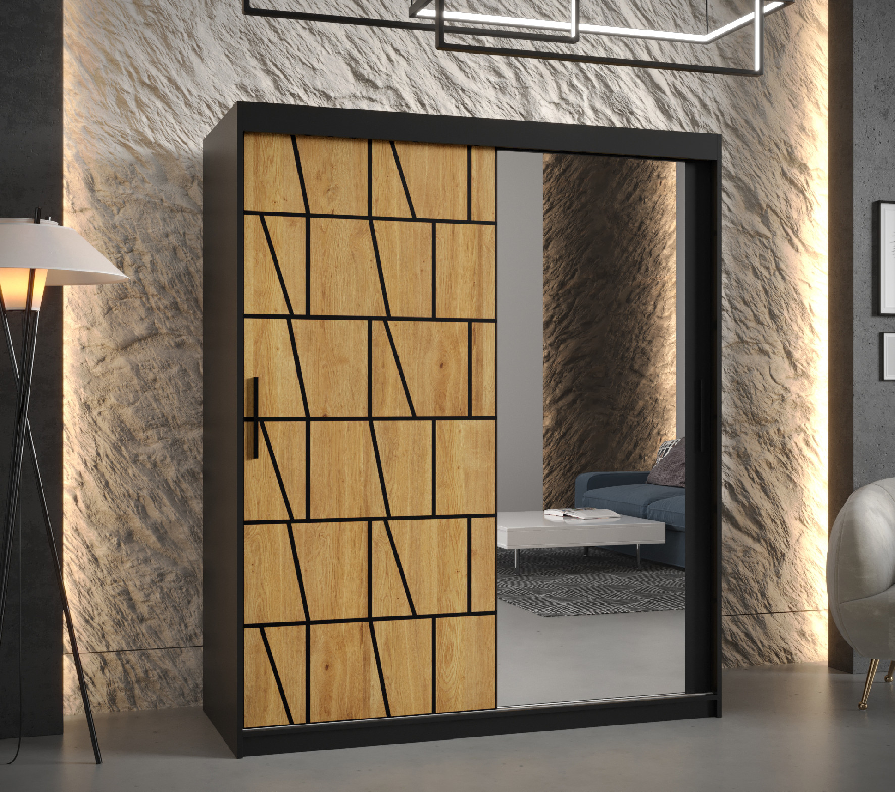 Šatní skříň Abi Lima 2 Barva korpusu: Černá