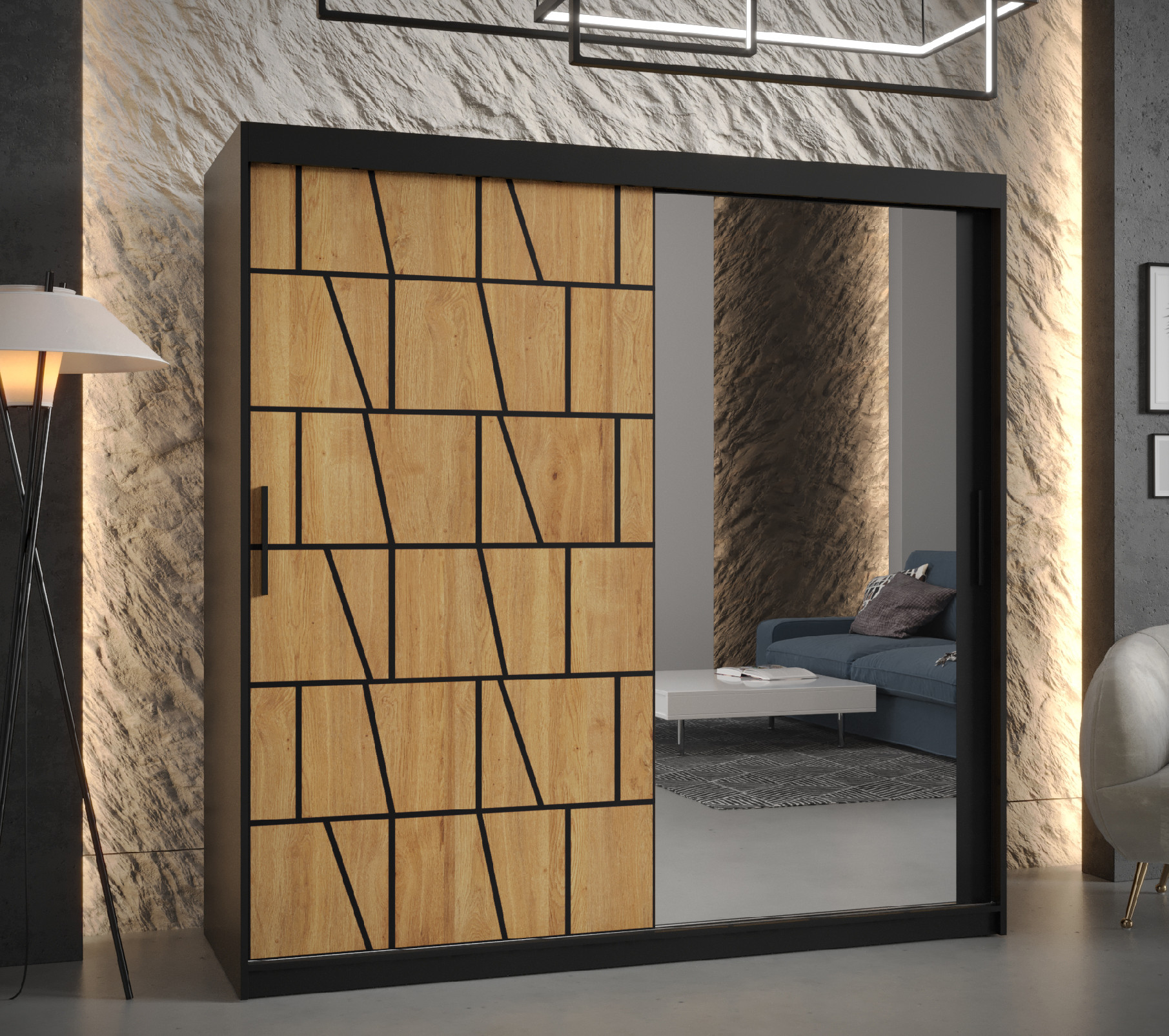 Šatní skříň Abi Lima 2 Barva korpusu: Černá