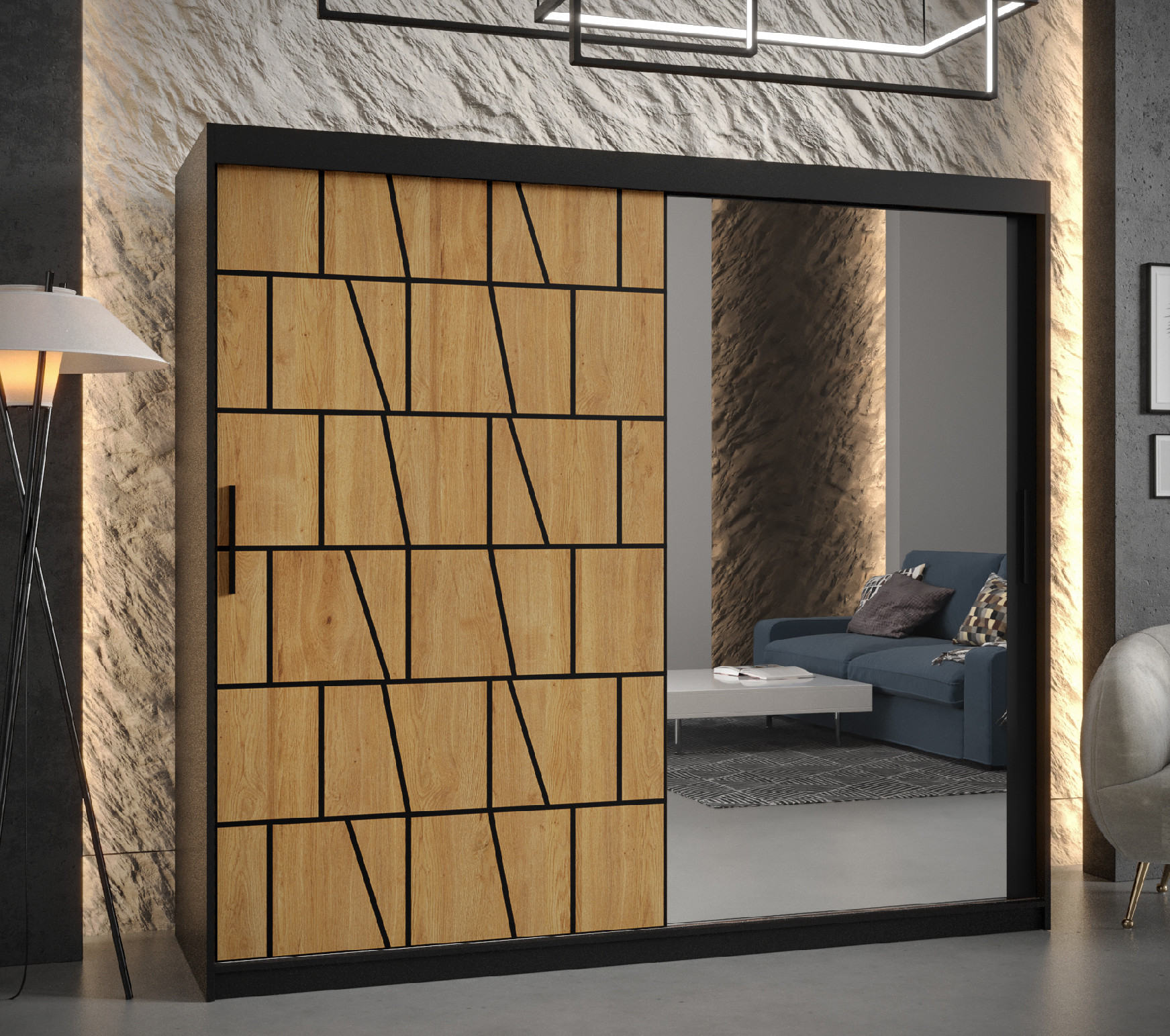 Šatní skříň Abi Lima 2 Barva korpusu: Černá