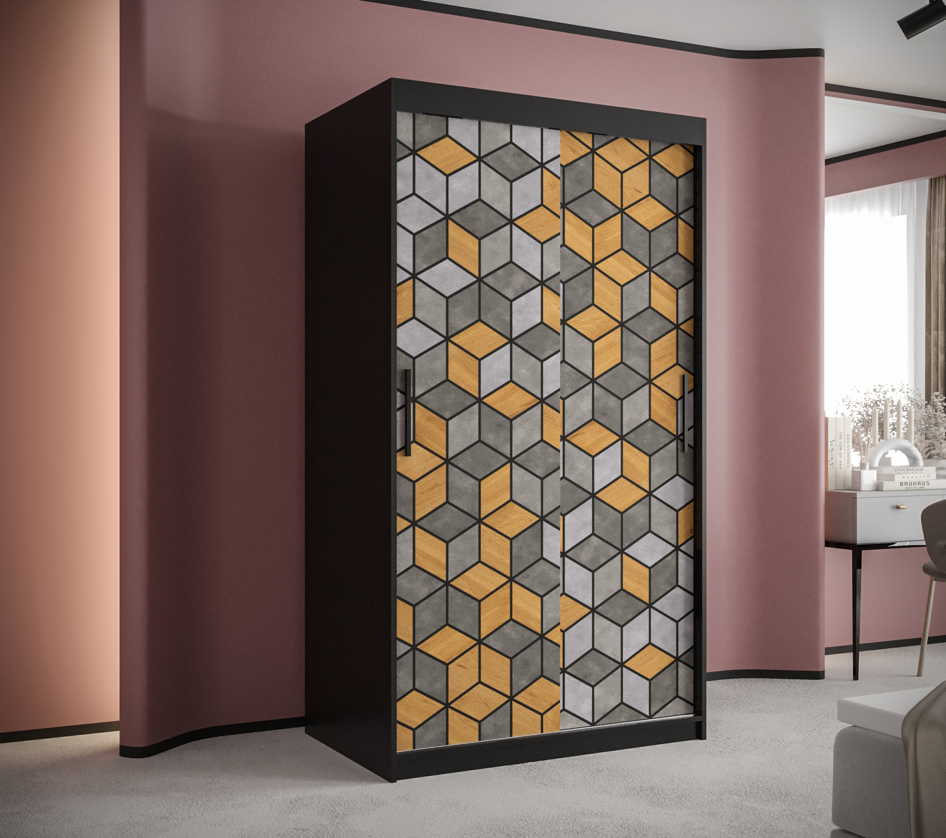 Šatní skříň Abi Lizbona 1 Barva korpusu: Černá