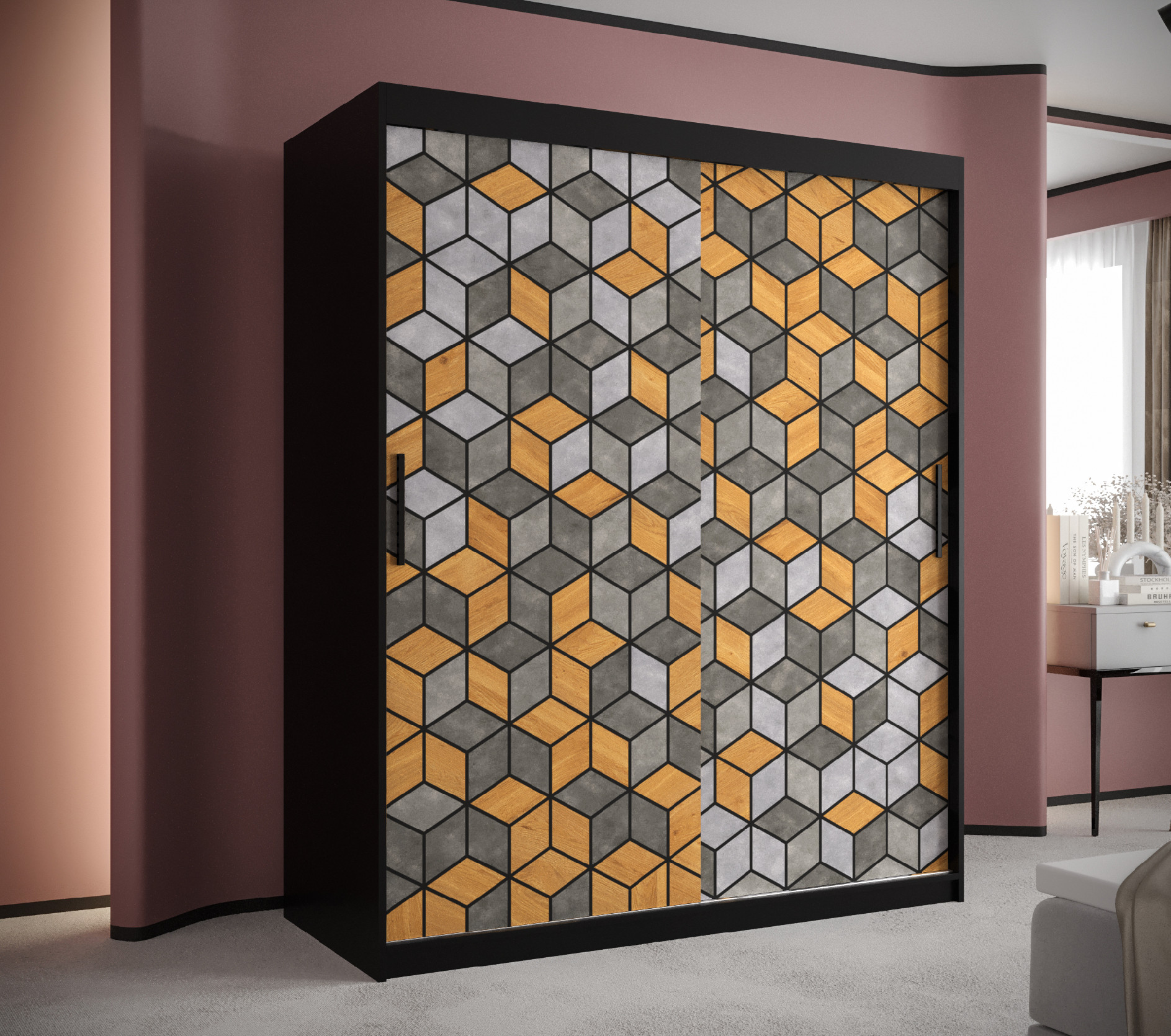 Šatní skříň Abi Lizbona 1 Barva korpusu: Černá