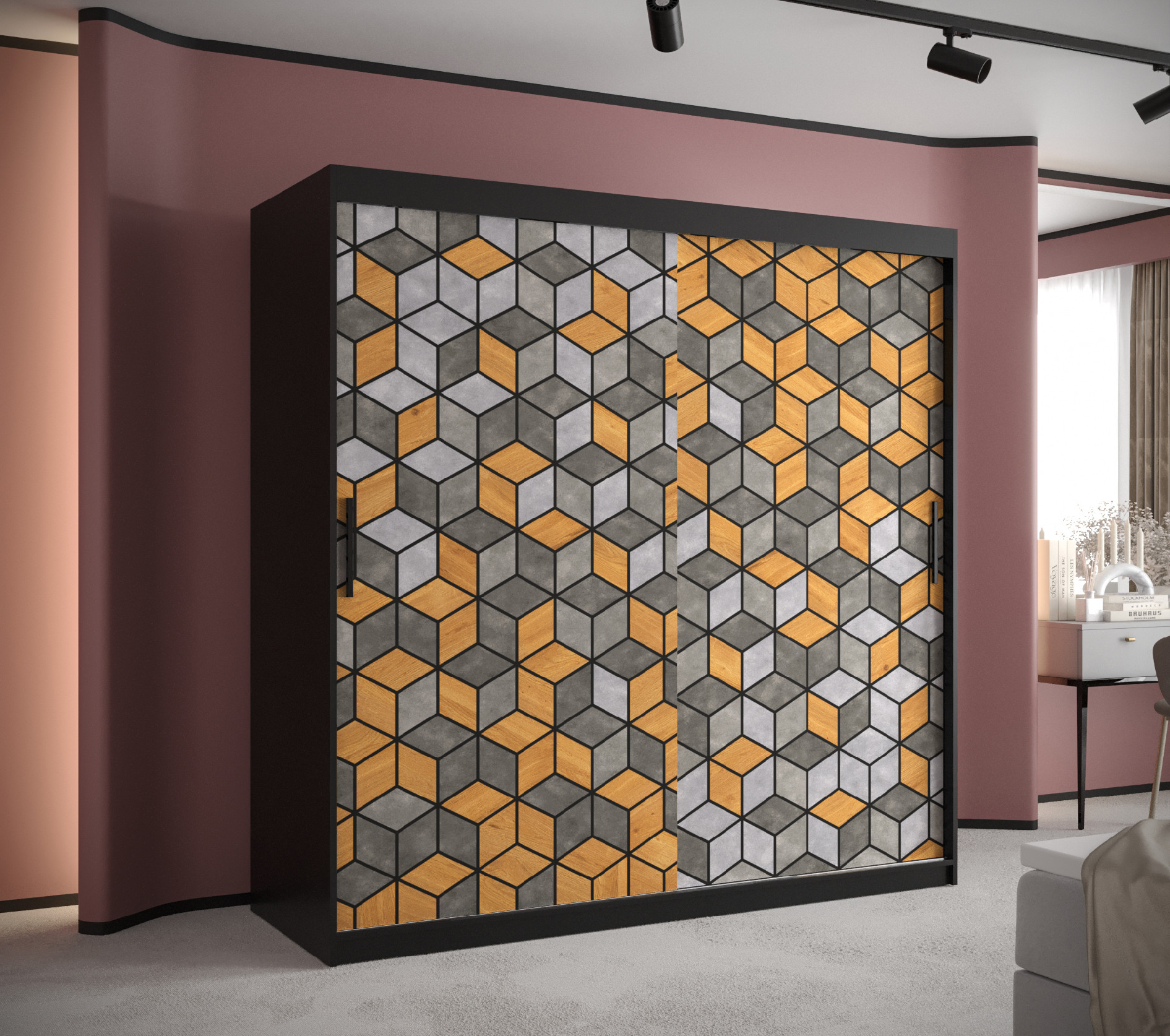 Šatní skříň Abi Lizbona 1 Barva korpusu: Černá